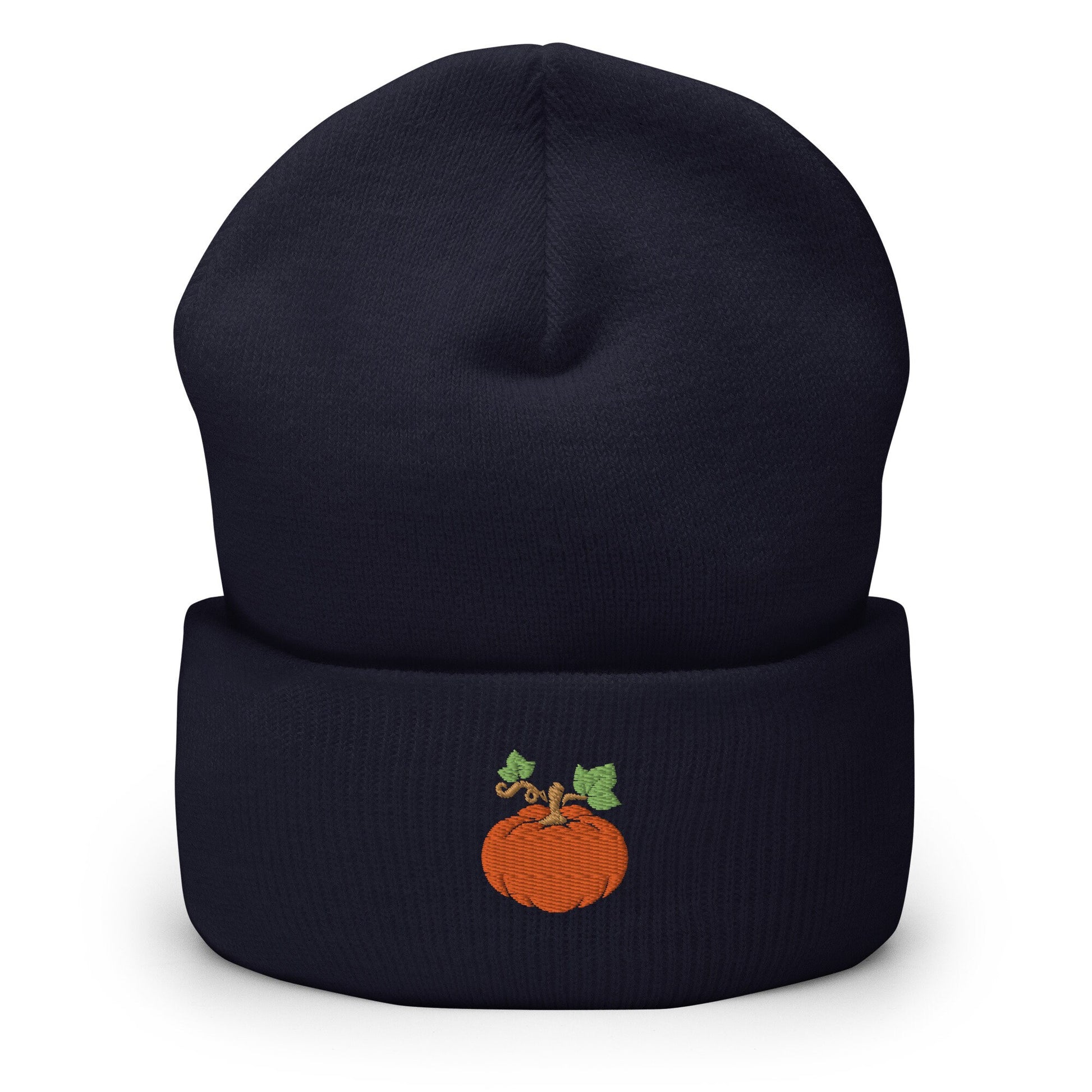 Pumpkin Beanie - Fall, Autumn Hat - Embroidered + Cuffed + Hypoallergenic - Multiple Colors