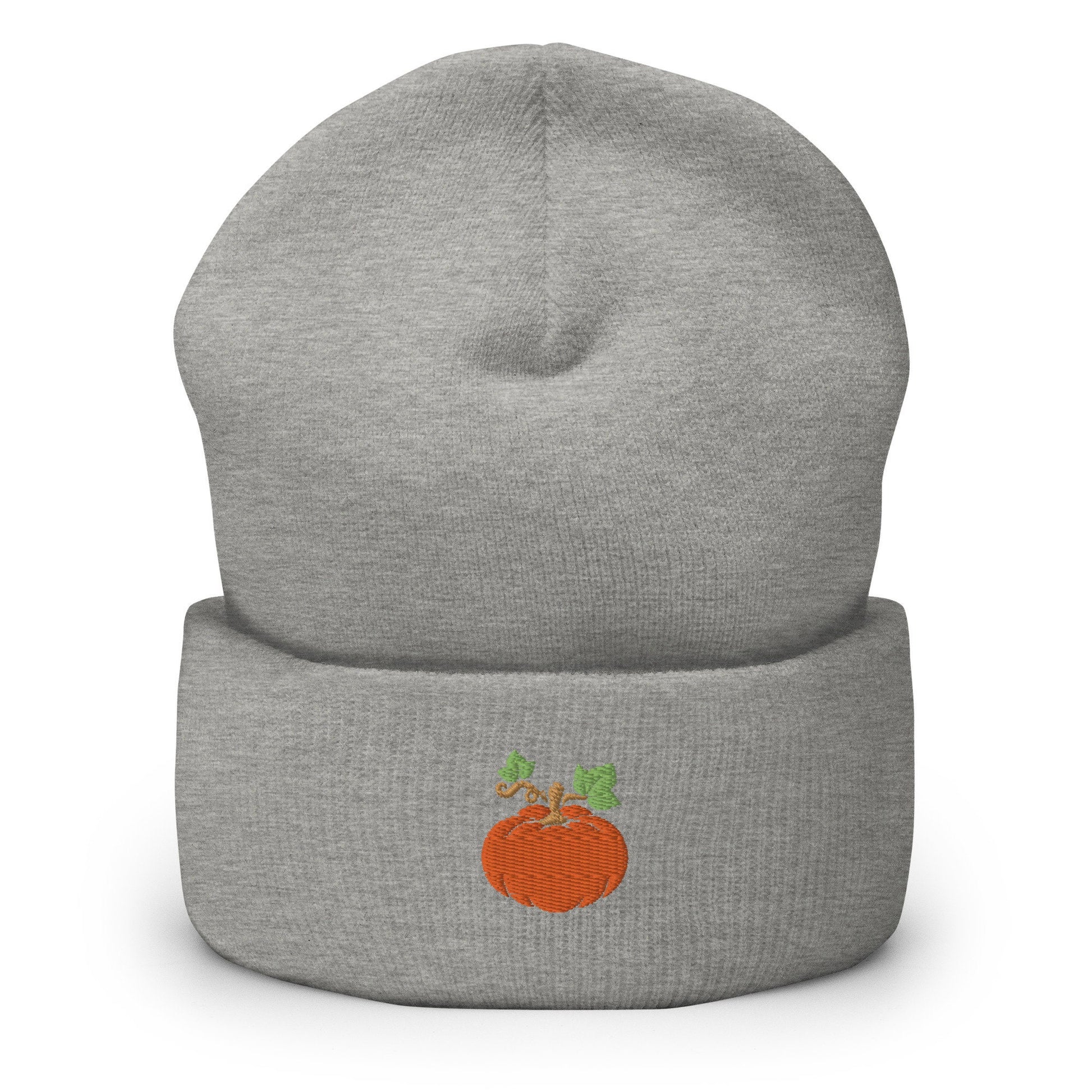 Pumpkin Beanie - Fall, Autumn Hat - Embroidered + Cuffed + Hypoallergenic - Multiple Colors