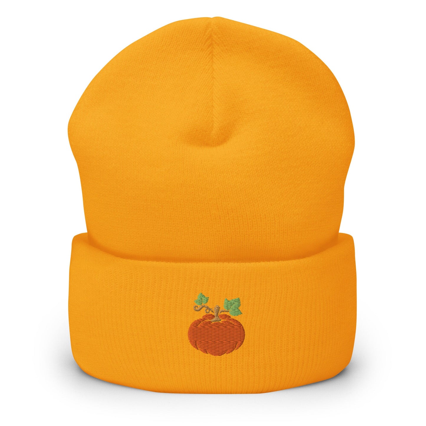 Pumpkin Beanie - Fall, Autumn Hat - Embroidered + Cuffed + Hypoallergenic - Multiple Colors