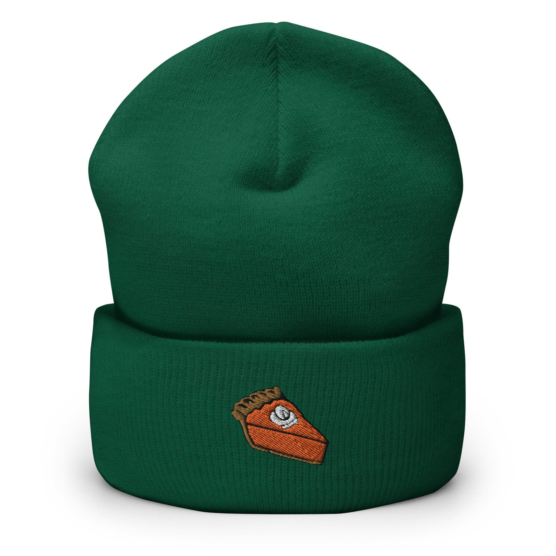 Pumpkin Pie Beanie - Fall, Autumn, Thanksgiving Hat - Embroidered + Cuffed + Hypoallergenic - Multiple Colors
