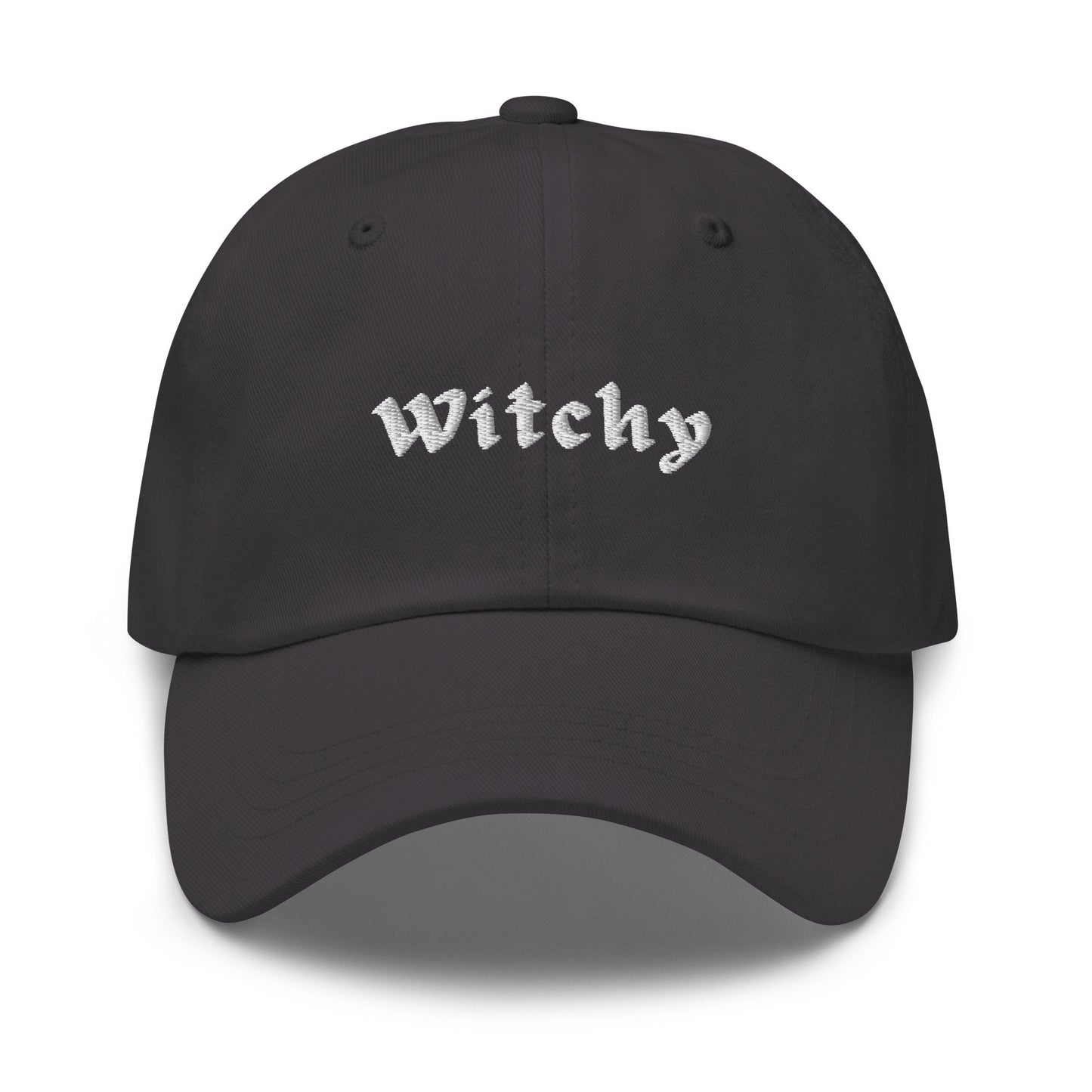 Witchy Hat - Gift for Spooky Gals & Fans of the Occult - Embroidered Cotton Cap - Multiple Primary Colors