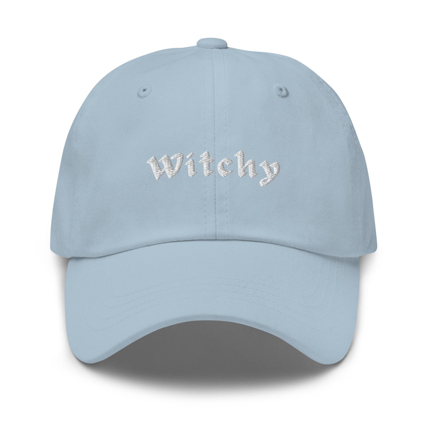 Witchy Hat - Gift for Spooky Gals & Fans of the Occult - Embroidered Cotton Cap - Multiple Primary Colors