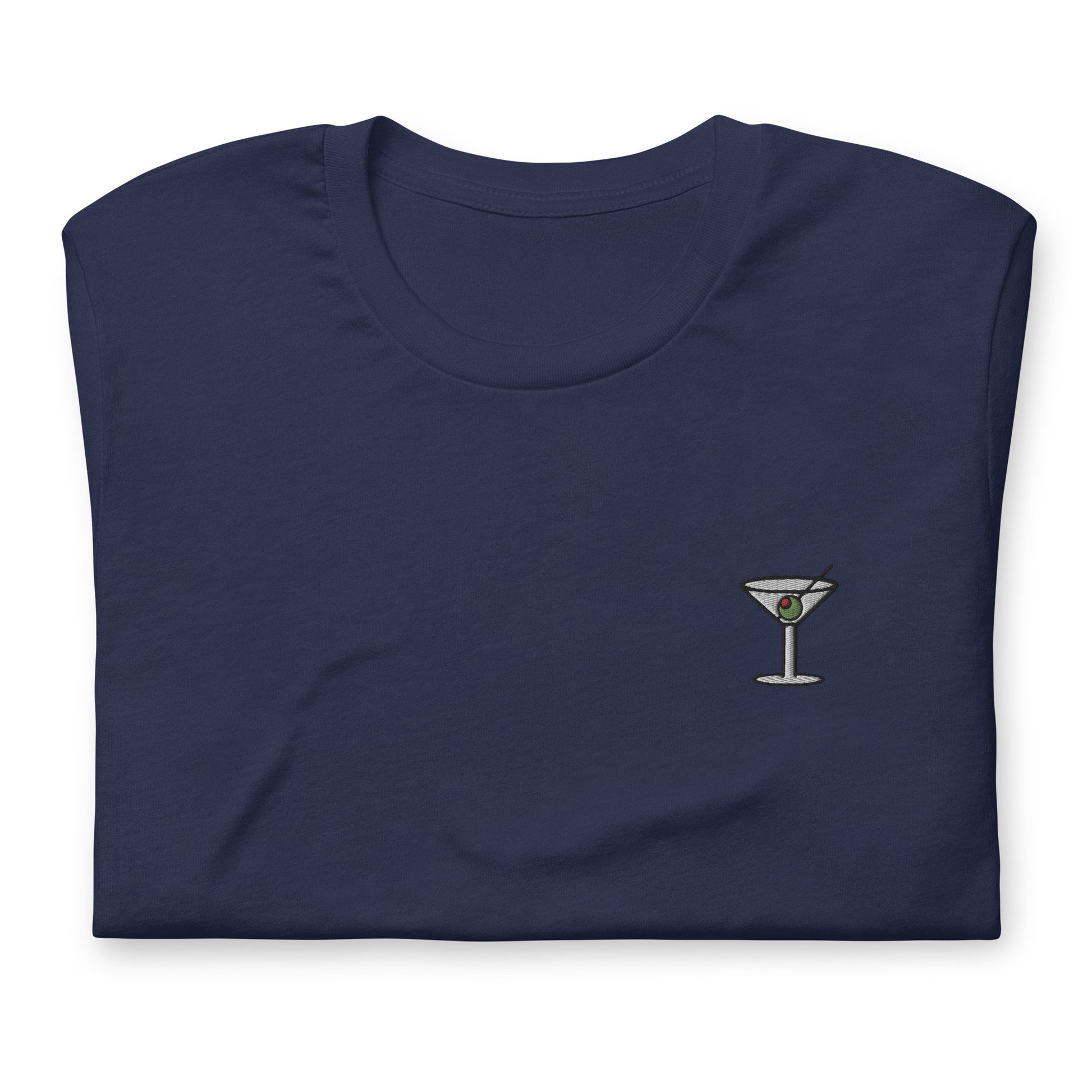 Martini T Shirt - Gift for Cocktail Lovers - Minimalist Embroidered Shirt - Multiple Colours