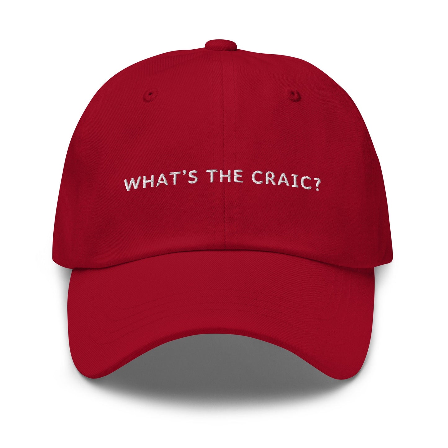 What's the Craic Hat - Funny Irish Slang - Multiple Colors - Cotton embroidered Cap