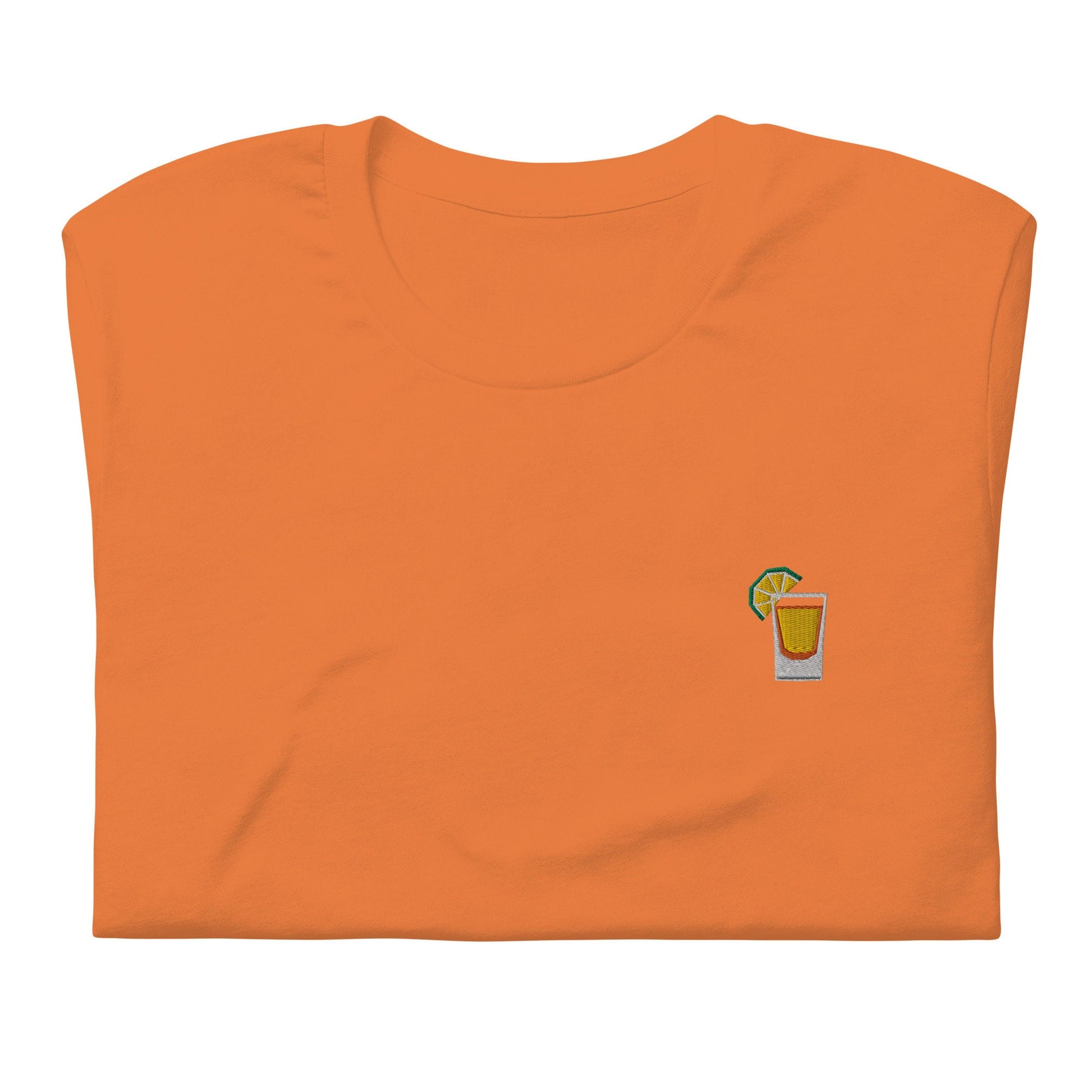 Tequila Shot T Shirt - Minimalist Embroidered Shirt - Multiple Colours