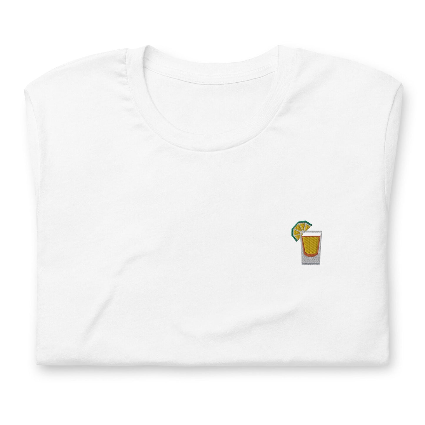 Tequila Shot T Shirt - Minimalist Embroidered Shirt - Multiple Colours