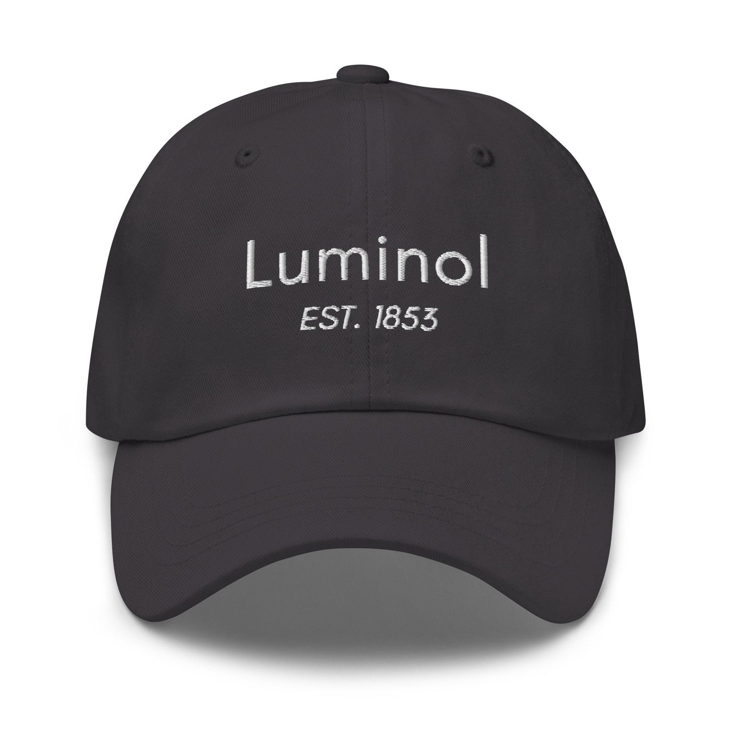 Luminol Hat: Embroidered Cotton Cap for True Crime Fans