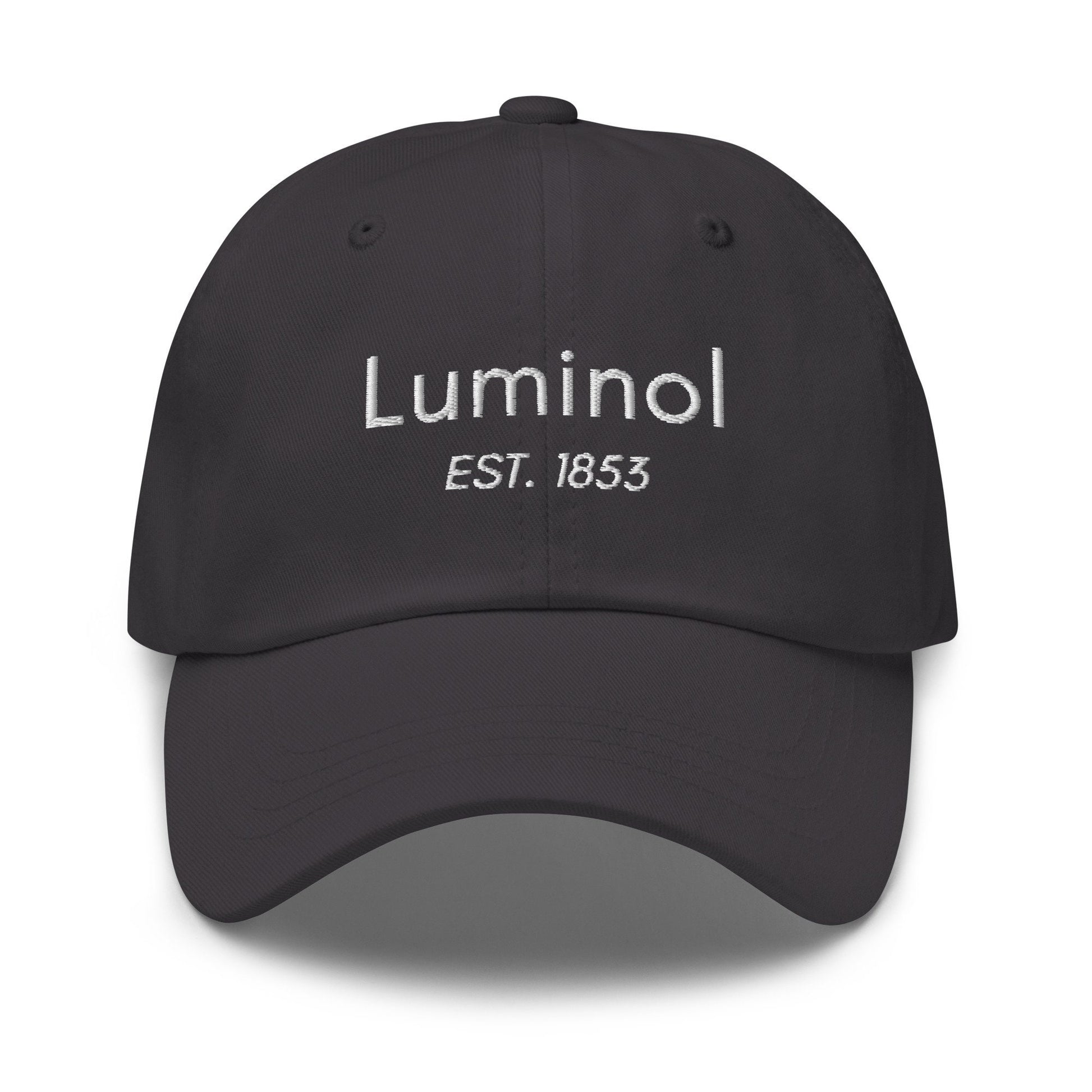Luminol Hat: Embroidered Cotton Cap for True Crime Fans