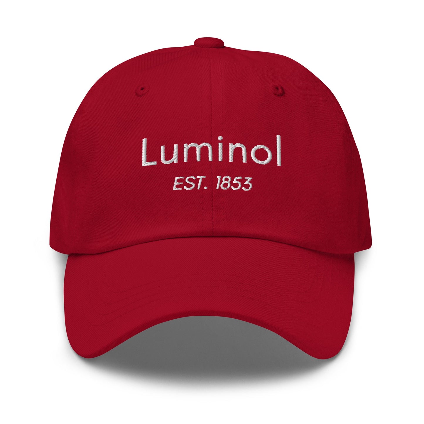 Luminol Hat: Embroidered Cotton Cap for True Crime Fans