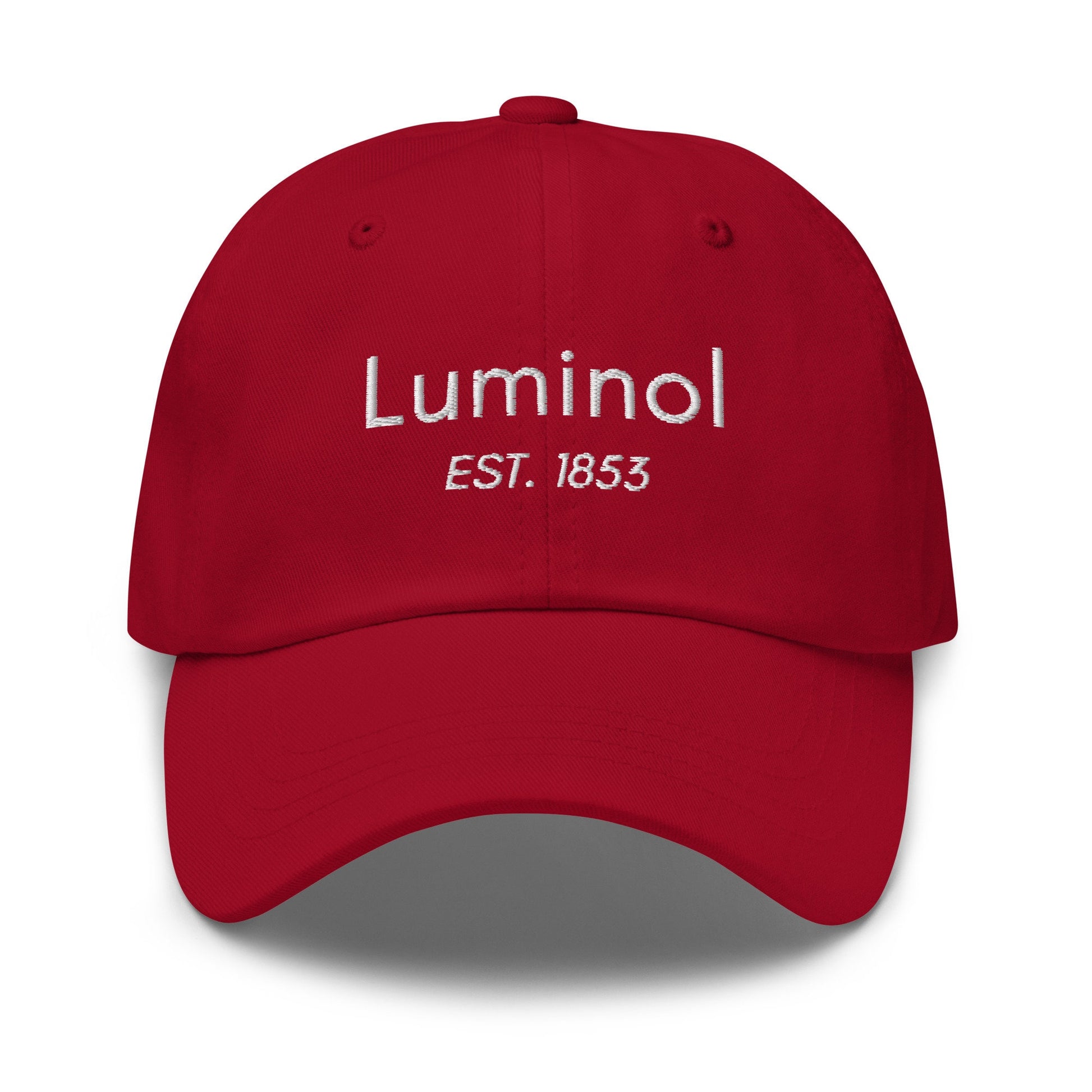 Luminol Hat: Embroidered Cotton Cap for True Crime Fans