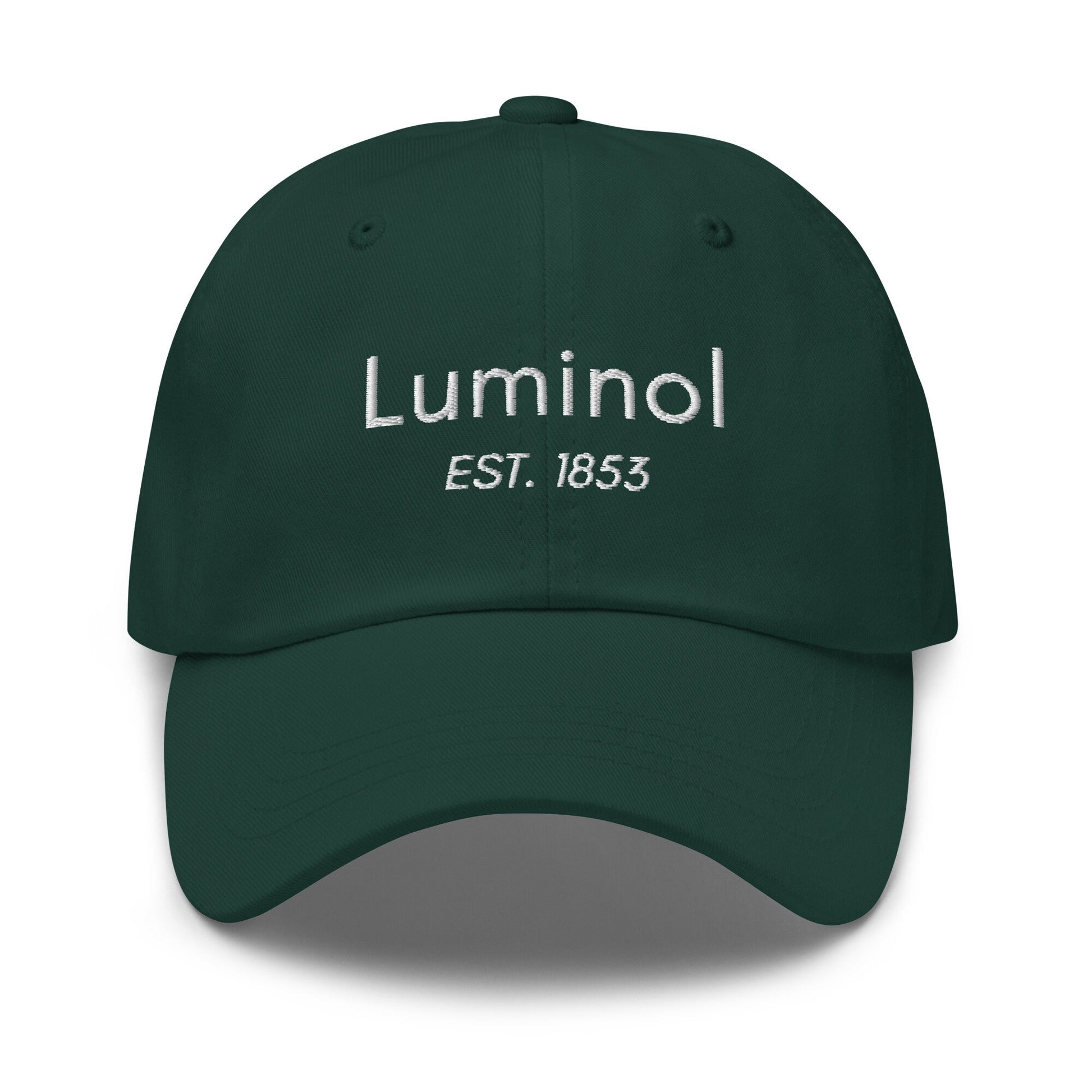 Luminol Hat: Embroidered Cotton Cap for True Crime Fans