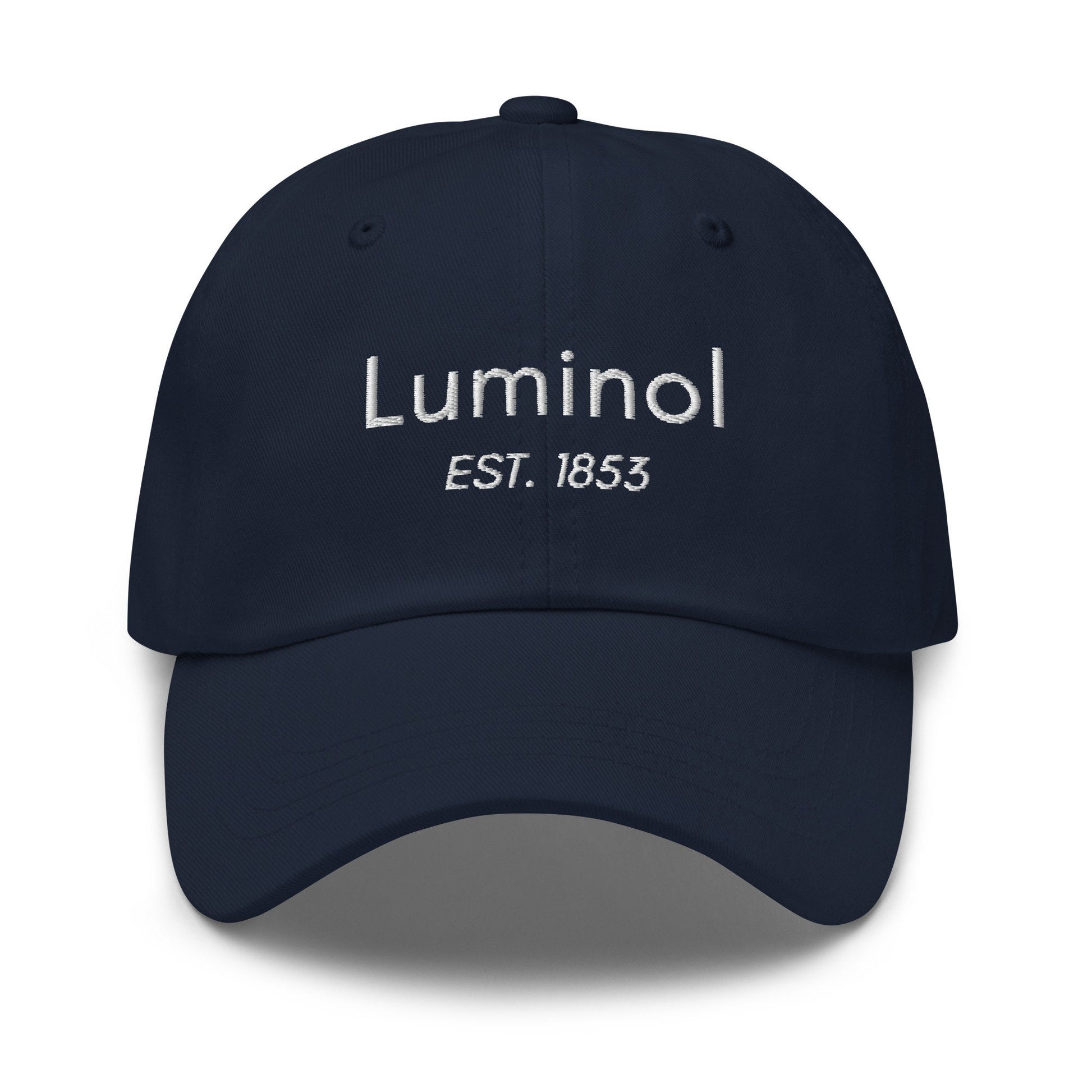 Luminol Hat: Embroidered Cotton Cap for True Crime Fans