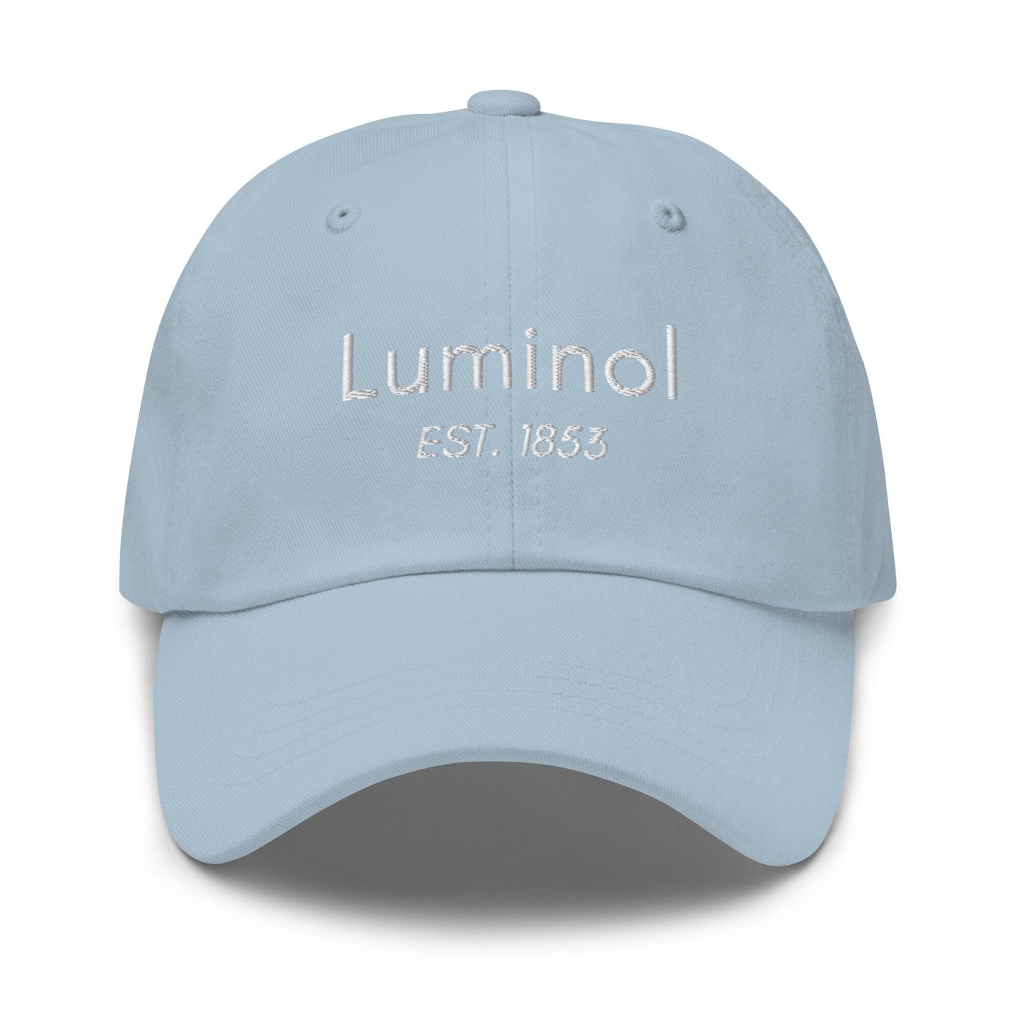Luminol Hat: Embroidered Cotton Cap for True Crime Fans
