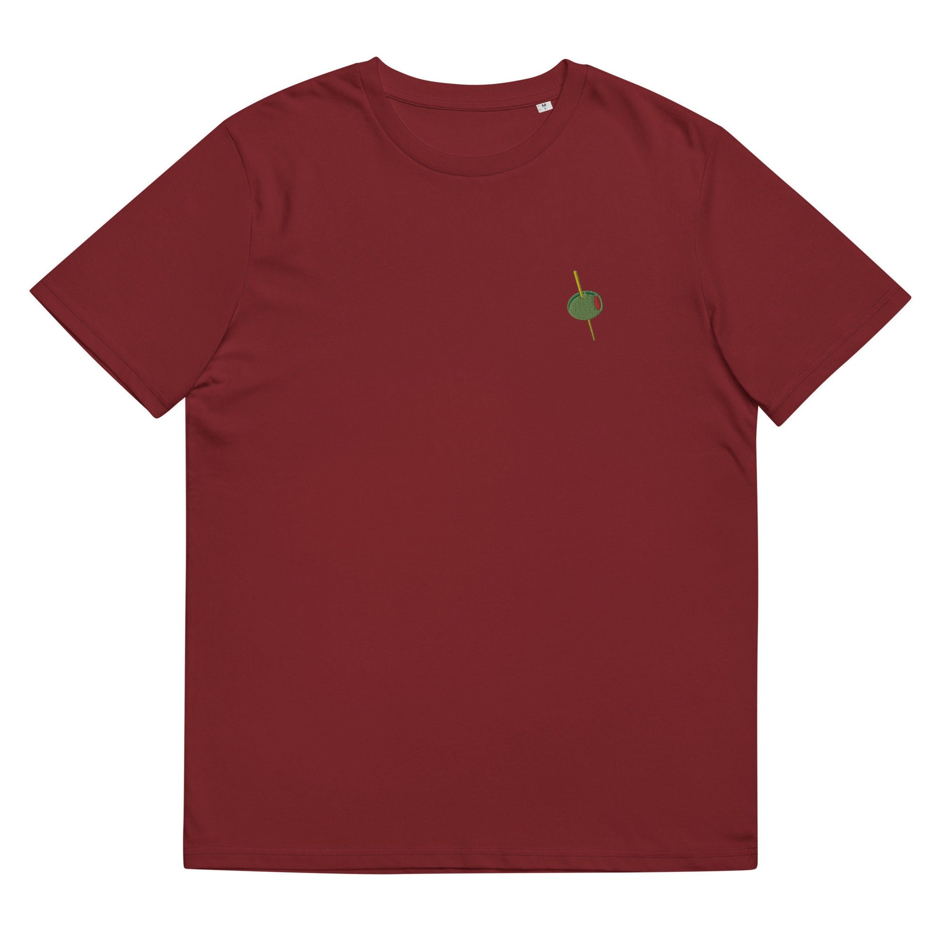 Olive T Shirt - Manzanilla, Spanish, Pimento Stuffed Olive with Toothpick - Cotton Embroidered Tee