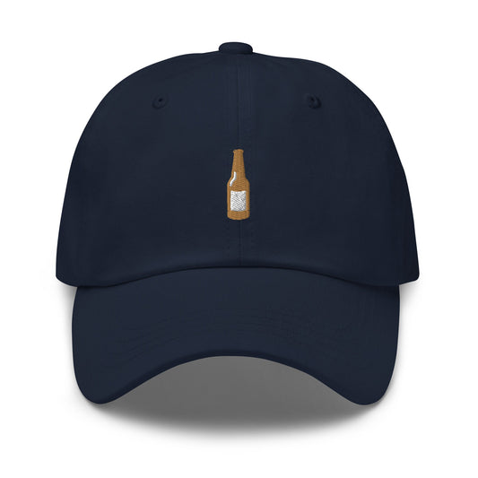 Beer Bottle Dad Hat - For Brew Fans, lager, pilsner, stout, IPA Drinkers - Minimalist Cotton Embroidery - Multiple Colors.