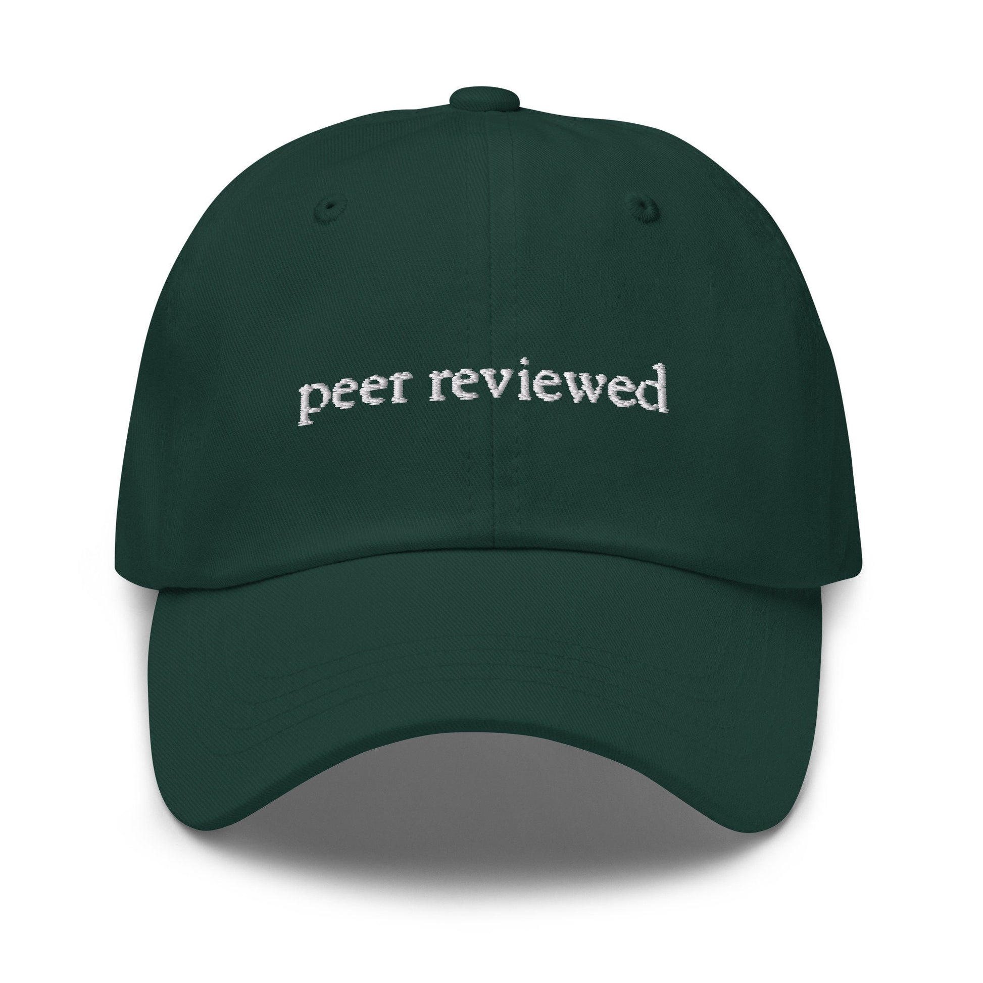 Peer Reviewed Dad Hat - Gift for Students, Researchers, Scientists and Grads - Minimalist Cotton Embroidery - Multiple Colors
