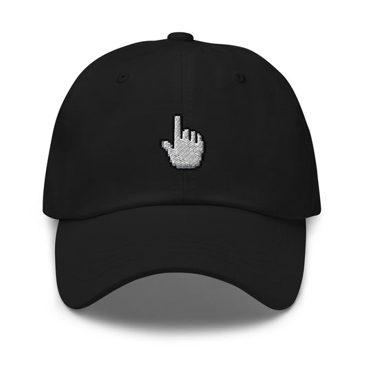 Mouse Pointer Hat - 90s, 2000s Tech Gift  - Click Me - Multiple Colors - Cotton Embroidered Baseball Cap