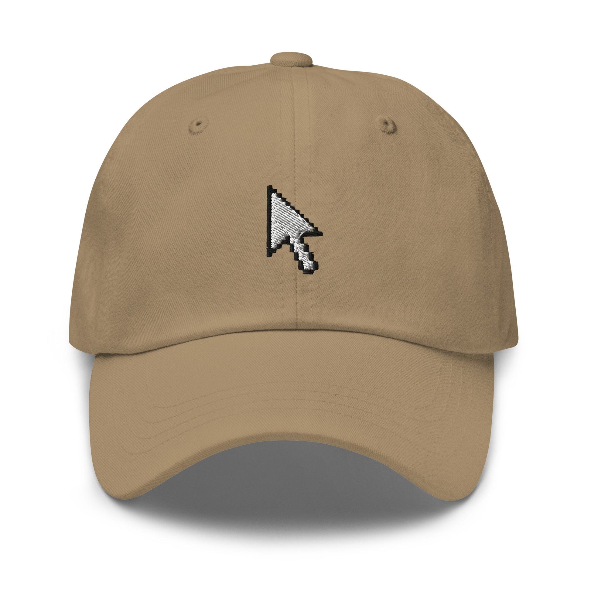 Mouse Cursor Hat - 90s, 2000s Tech Gift  - Click Me - Multiple Colors - Cotton Embroidered Baseball Cap