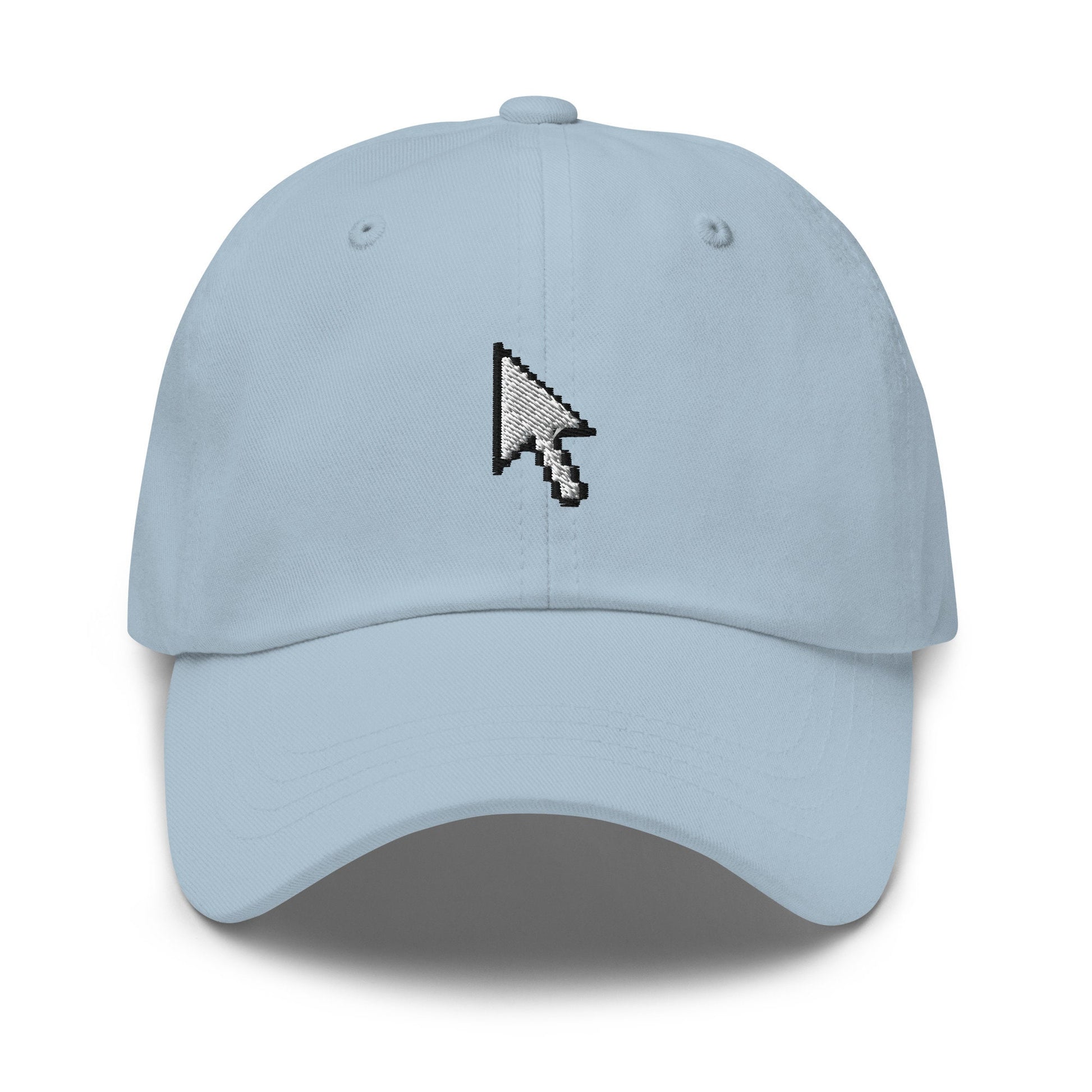 Mouse Cursor Hat - 90s, 2000s Tech Gift  - Click Me - Multiple Colors - Cotton Embroidered Baseball Cap