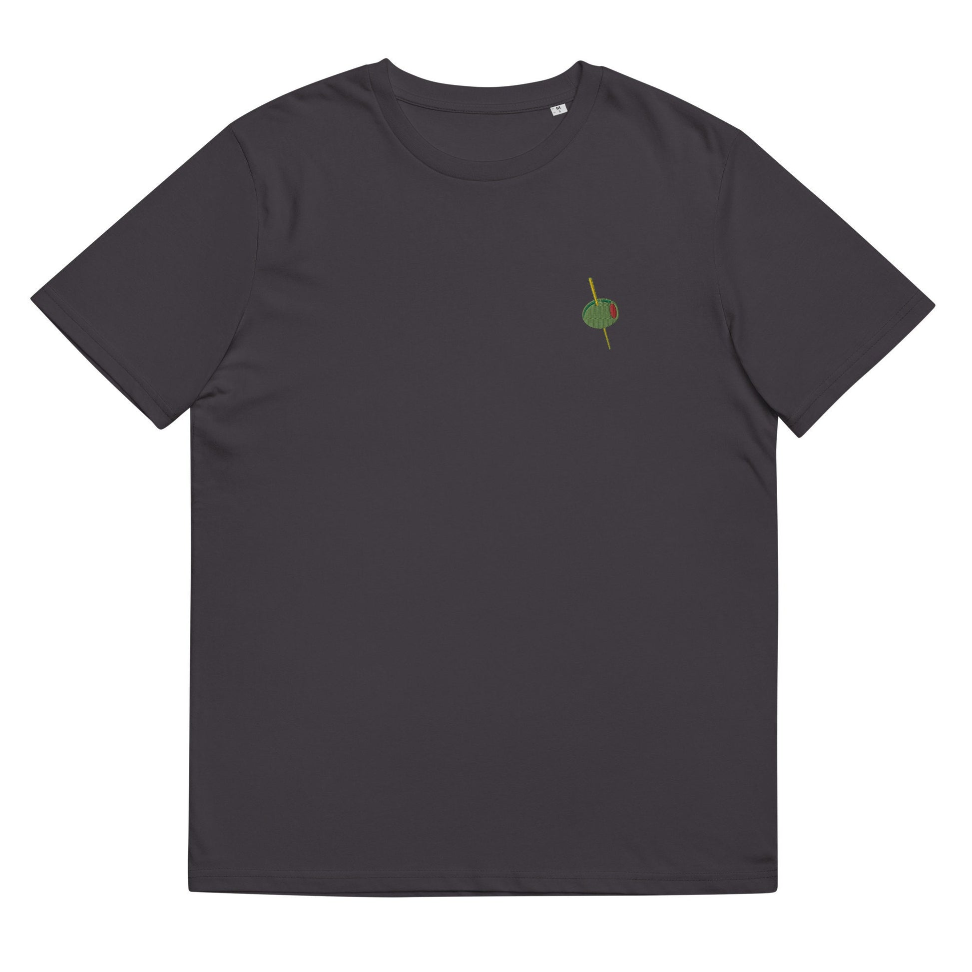 Olive T Shirt - Manzanilla, Spanish, Pimento Stuffed Olive with Toothpick - Cotton Embroidered Tee