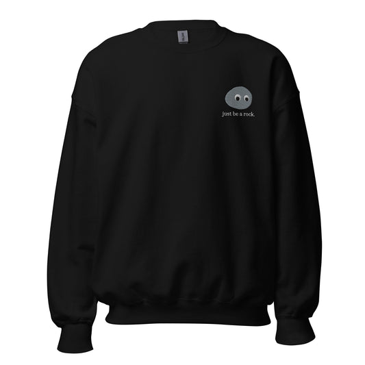 Just Be a Rock Sweater - Everything Everywhere All At Once - A24 Film Fans Gift - Unisex Embroidered Crew Neck