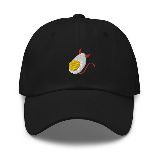 Deviled Egg Hat - Delicious Egg Gifts From Below - Mayo Lovers Gift - Embroidered Cotton Baseball Cap - Multiple Colors
