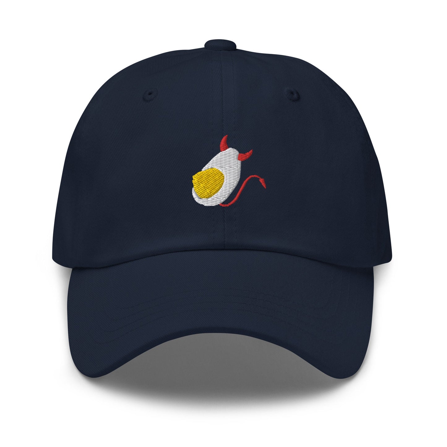 Deviled Egg Hat - Delicious Egg Gifts From Below - Mayo Lovers Gift - Embroidered Cotton Baseball Cap - Multiple Colors