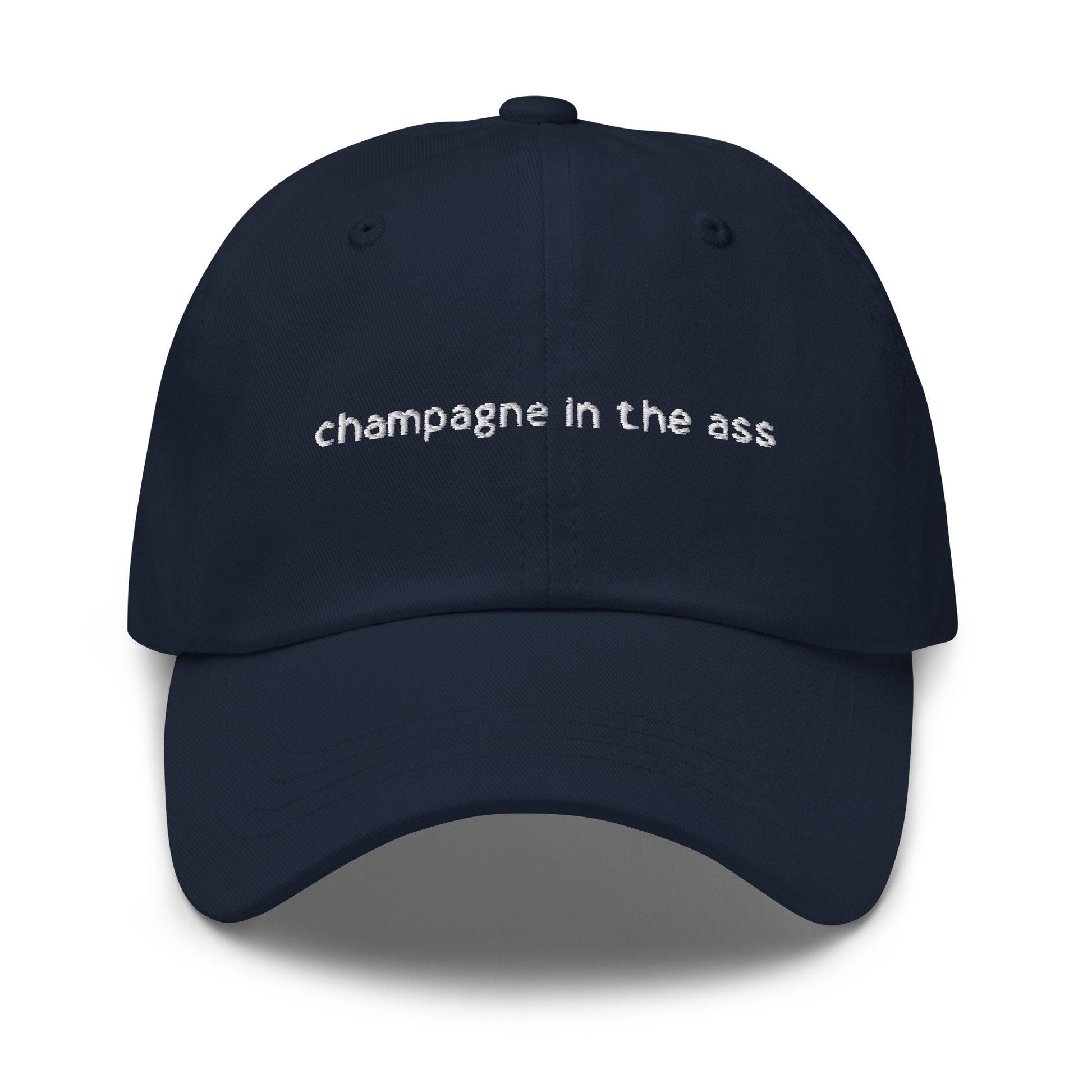 Champagne Hat - Funny Bubbly Gift for Lovably Annoying Pals and Partners - Embroidered Cotton Hat - Multiple Colors