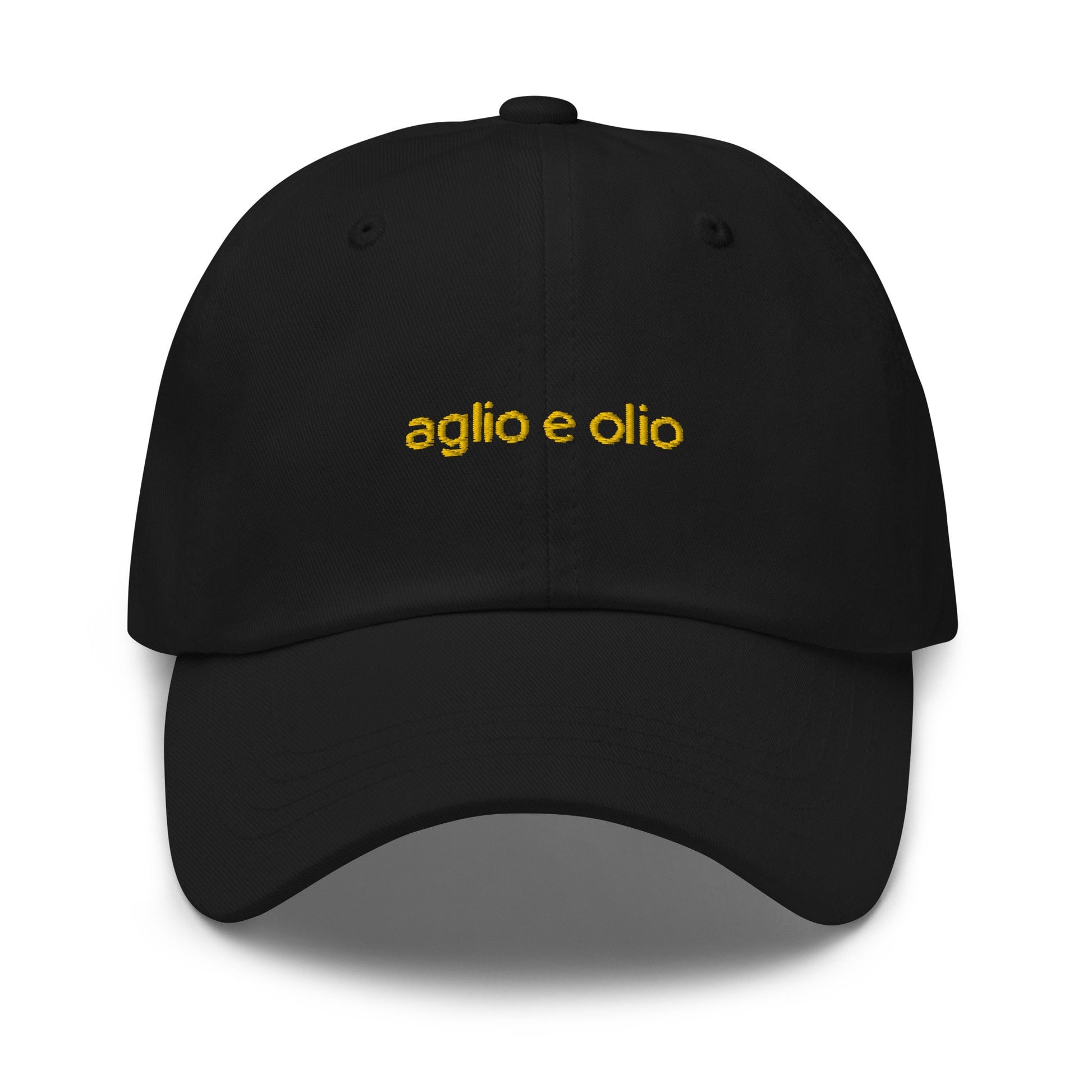Aglio e Olio Hat - Italian Pasta Lovers - Olive Oil and Garlic - Embroidered Cotton Hat - Multiple Colors