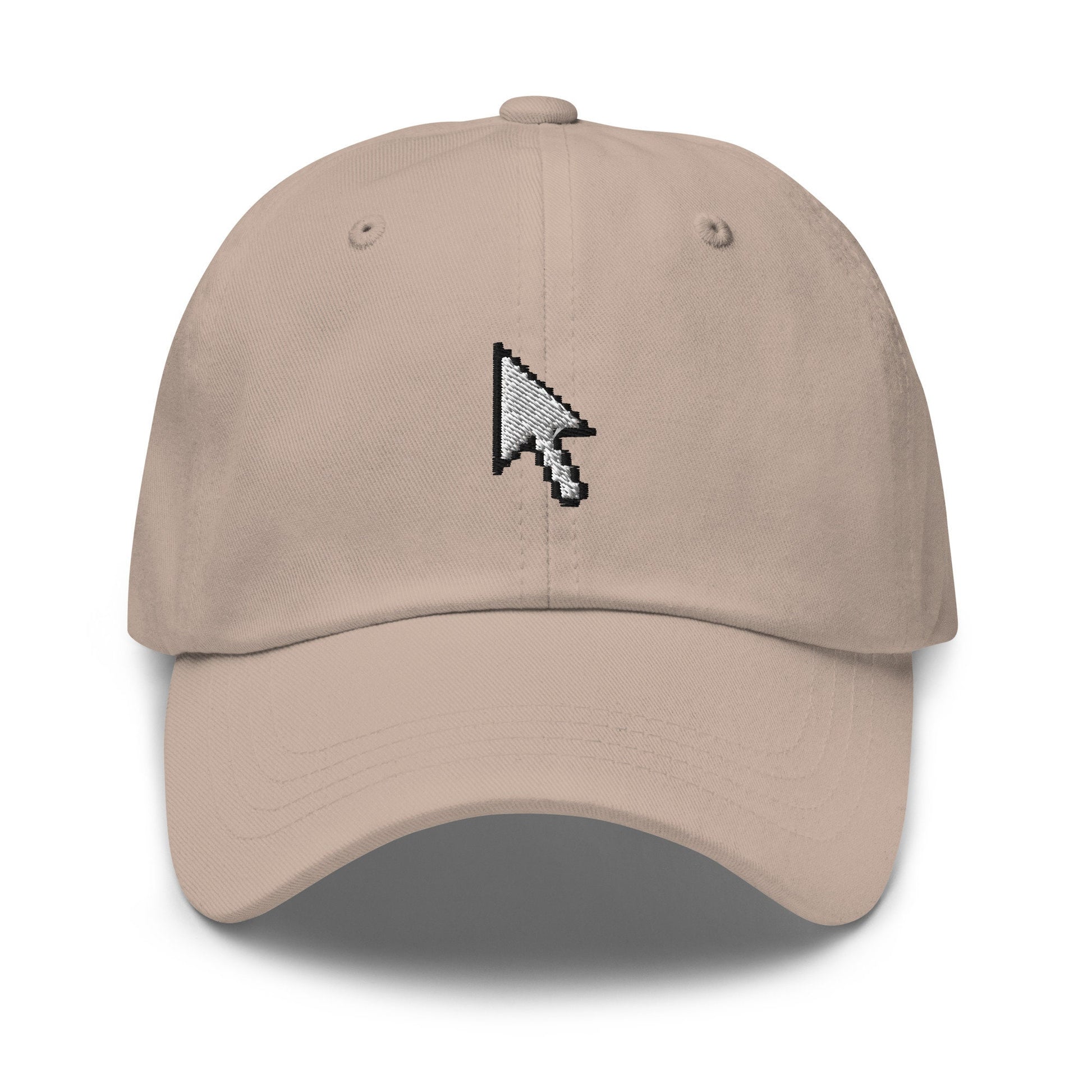 Mouse Cursor Hat - 90s, 2000s Tech Gift  - Click Me - Multiple Colors - Cotton Embroidered Baseball Cap