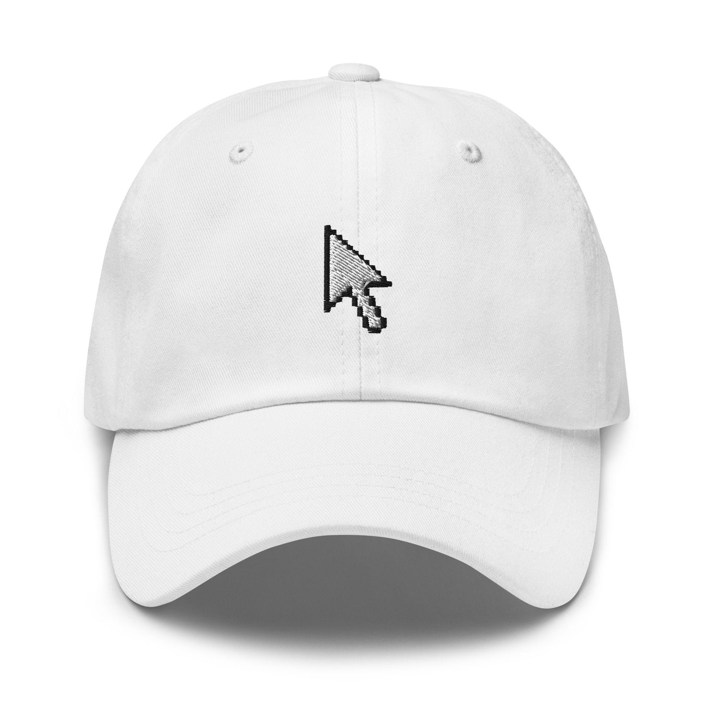 Mouse Cursor Hat - 90s, 2000s Tech Gift  - Click Me - Multiple Colors - Cotton Embroidered Baseball Cap