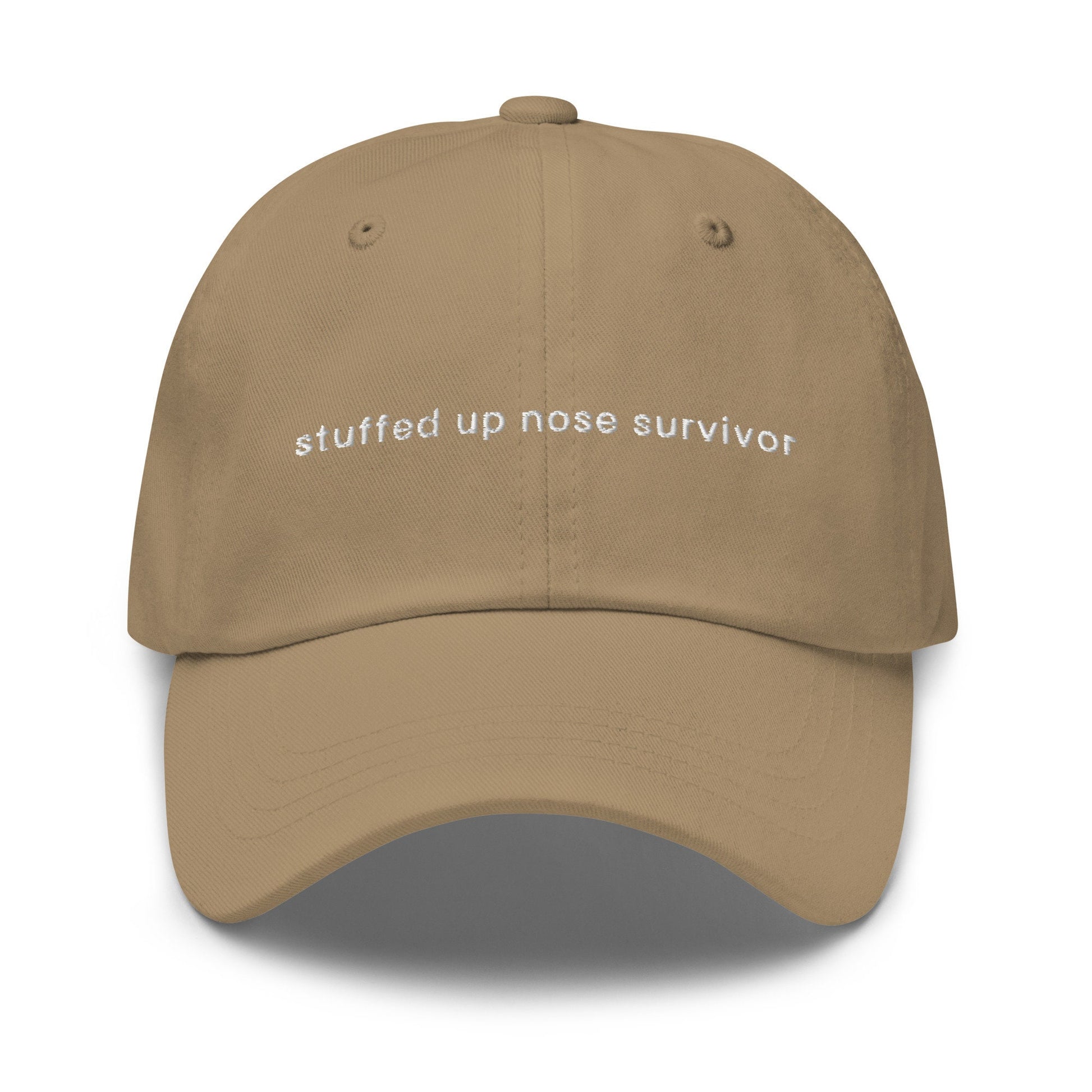 Stuffed Nose Survivor Hat - Gift for the Allergy Ridden Blocked Nostril - Cotton Embroidered Baseball Cap - Multiple Colors