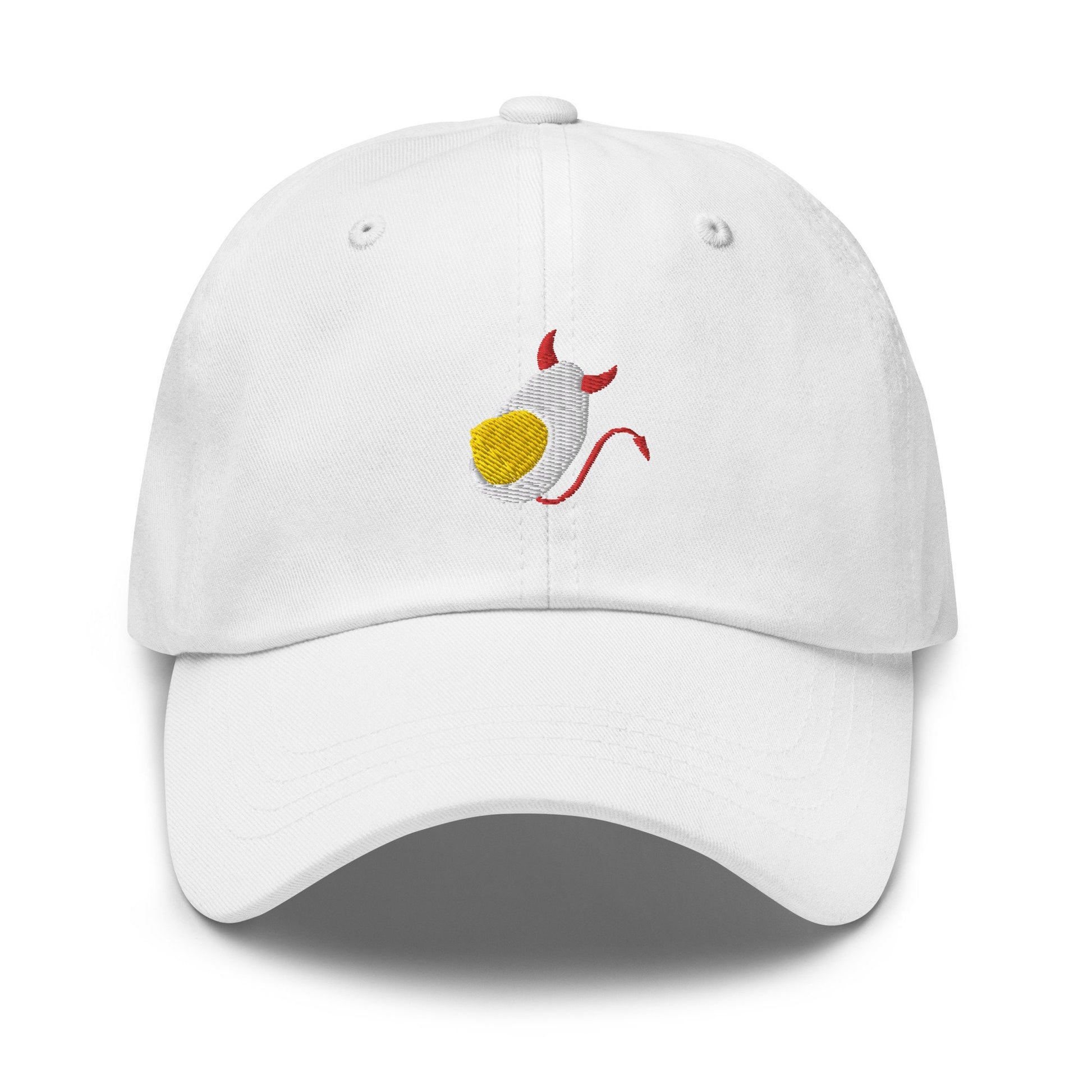 Deviled Egg Hat - Delicious Egg Gifts From Below - Mayo Lovers Gift - Embroidered Cotton Baseball Cap - Multiple Colors