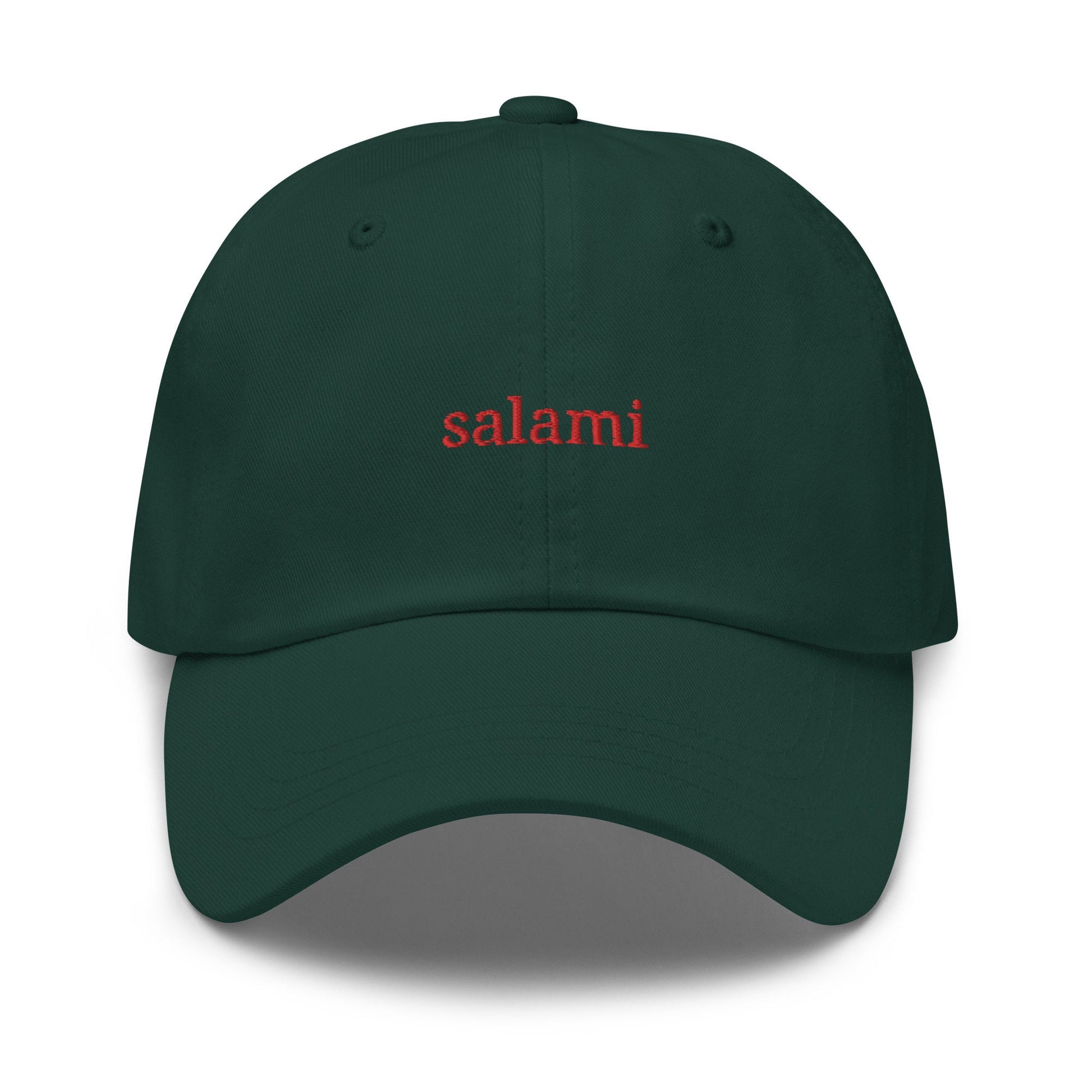 Salami Hat - Antipasto Gift - Italian Deli Meats - Embroidered Cotton Baseball Cap - Multiple Colors