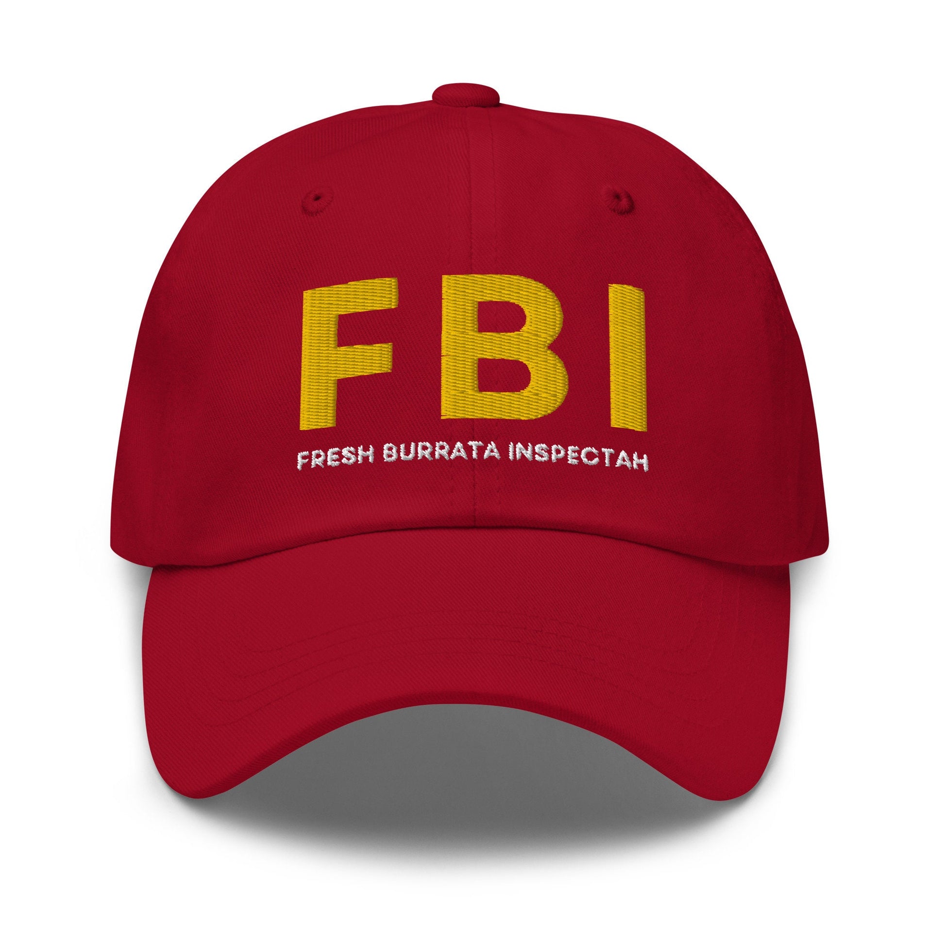 BURRATA Hat - Funny Italian Cheese Hat - Cotton Embroidered Baseball Cap - Multiple Colors