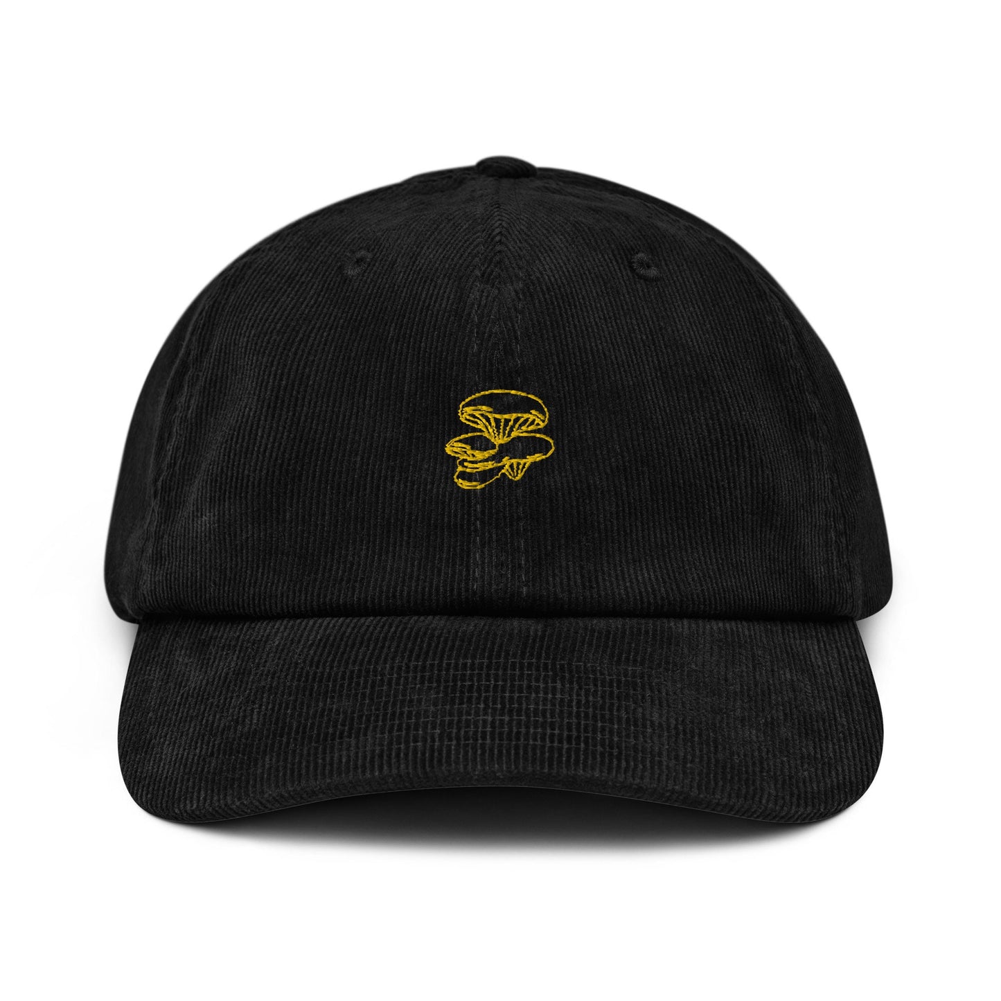 Oyster Mushroom Corduroy Hat - Gift for Fungus Lovers - Handmade Embroidered Cap