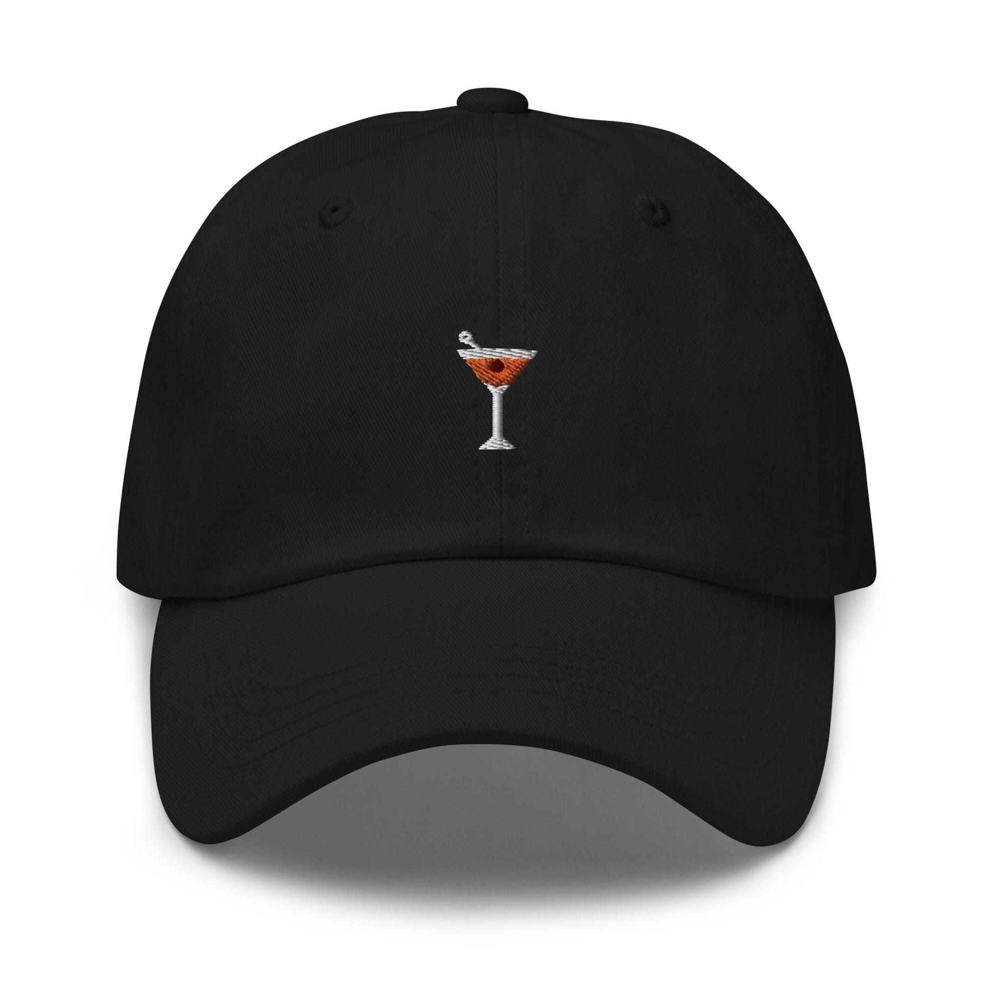 Manhattan Cocktail Dad Hat - Gift for whisky cherry vermouth cocktail lovers - Embroidered Cotton Baseball Cap - Multiple Colors