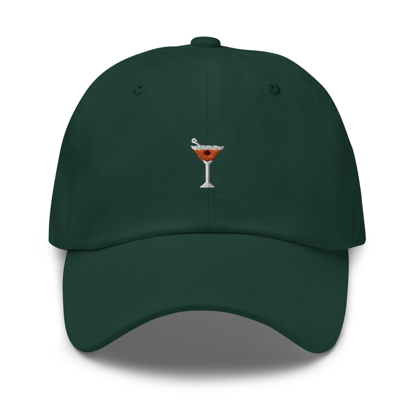 Manhattan Cocktail Dad Hat - Gift for whisky cherry vermouth cocktail lovers - Embroidered Cotton Baseball Cap - Multiple Colors