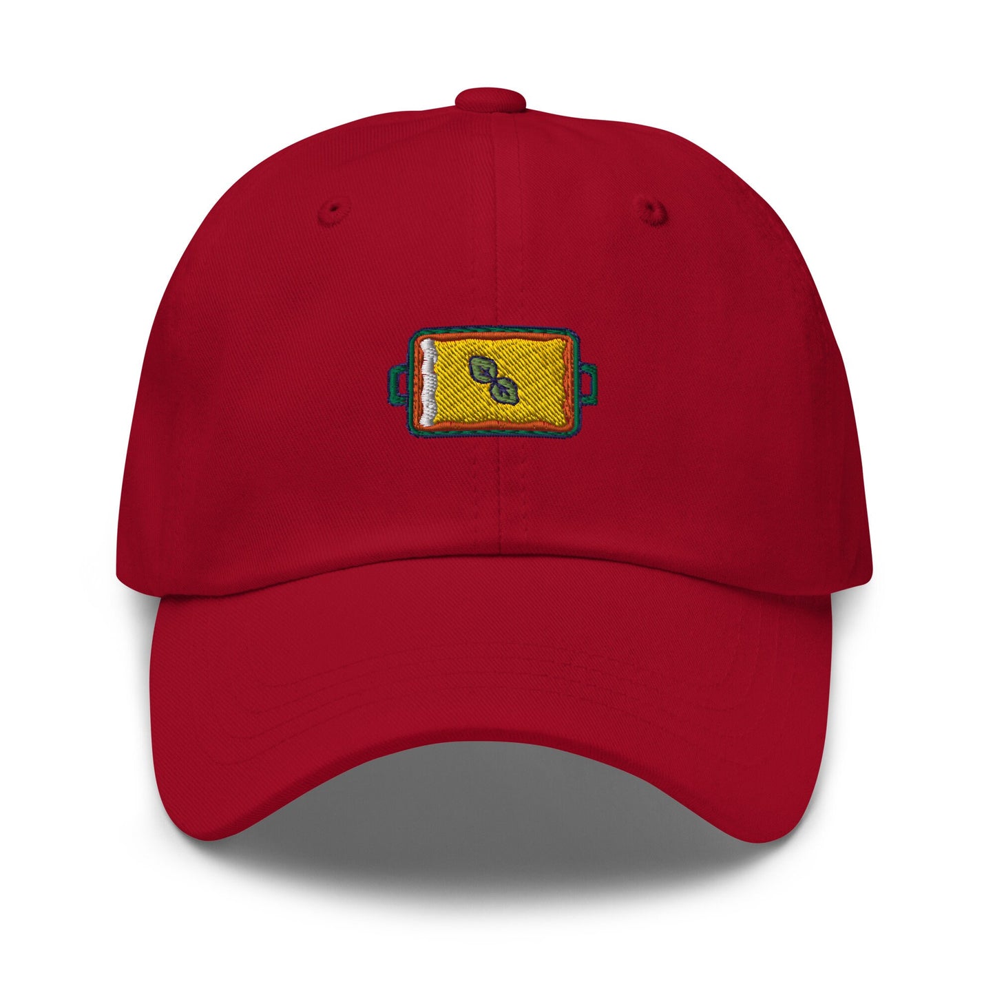 Lasagna Hat - Pasta Gift - Italian Food Classics - Embroidered Cotton Baseball Cap - Multiple Colors