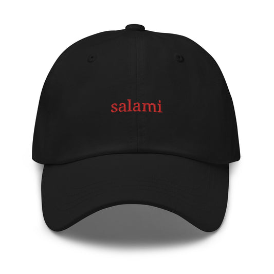 Salami Hat - Antipasto Gift - Italian Deli Meats - Embroidered Cotton Baseball Cap - Multiple Colors