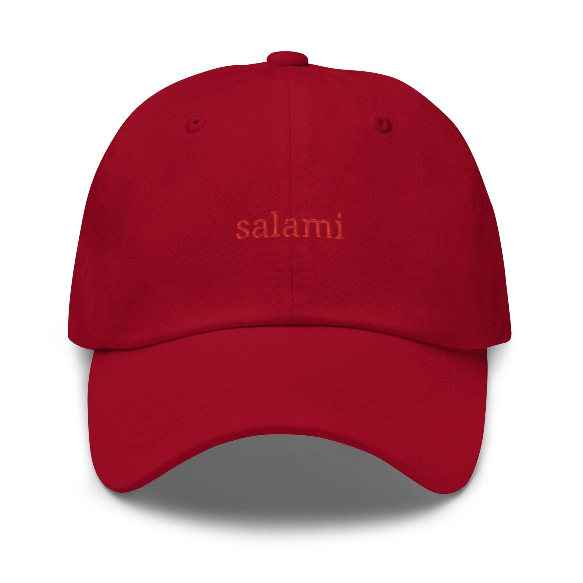 Salami Hat - Antipasto Gift - Italian Deli Meats - Embroidered Cotton Baseball Cap - Multiple Colors