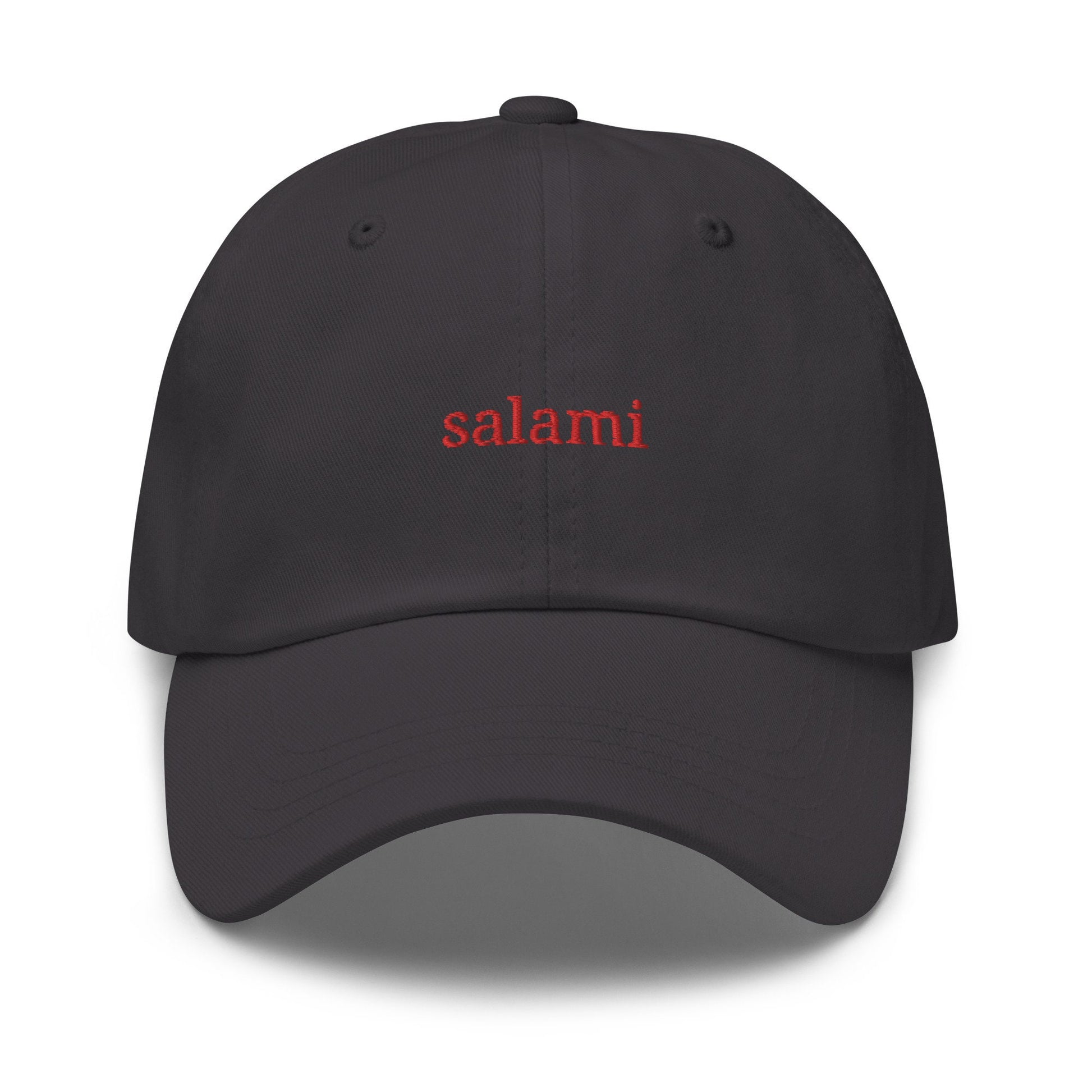 Salami Hat - Antipasto Gift - Italian Deli Meats - Embroidered Cotton Baseball Cap - Multiple Colors