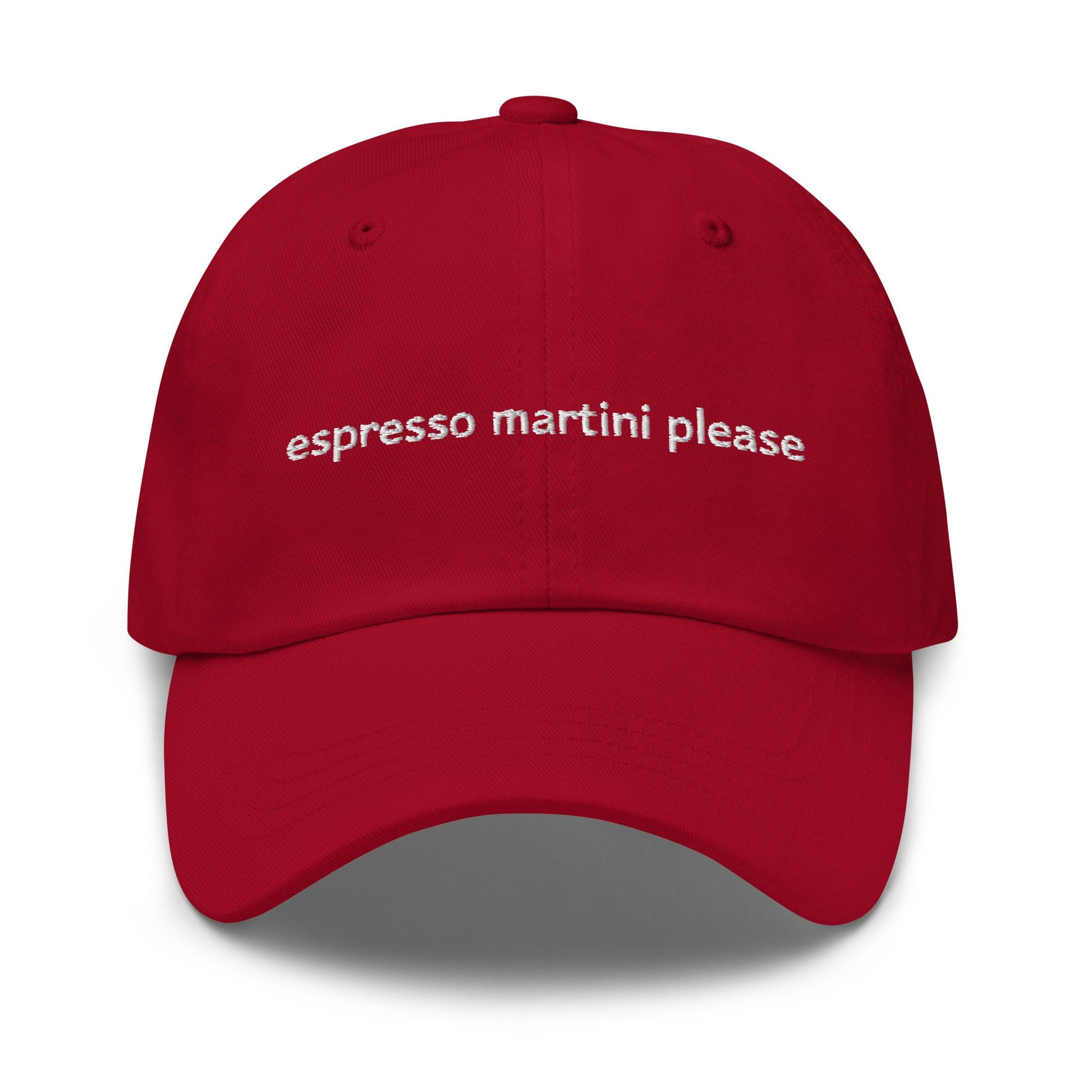 Espresso Martini Dad Hat -Espresso Martini Please - Cocktail Merch - Minimalist Embroidered Cotton Cap - Multiple Colors