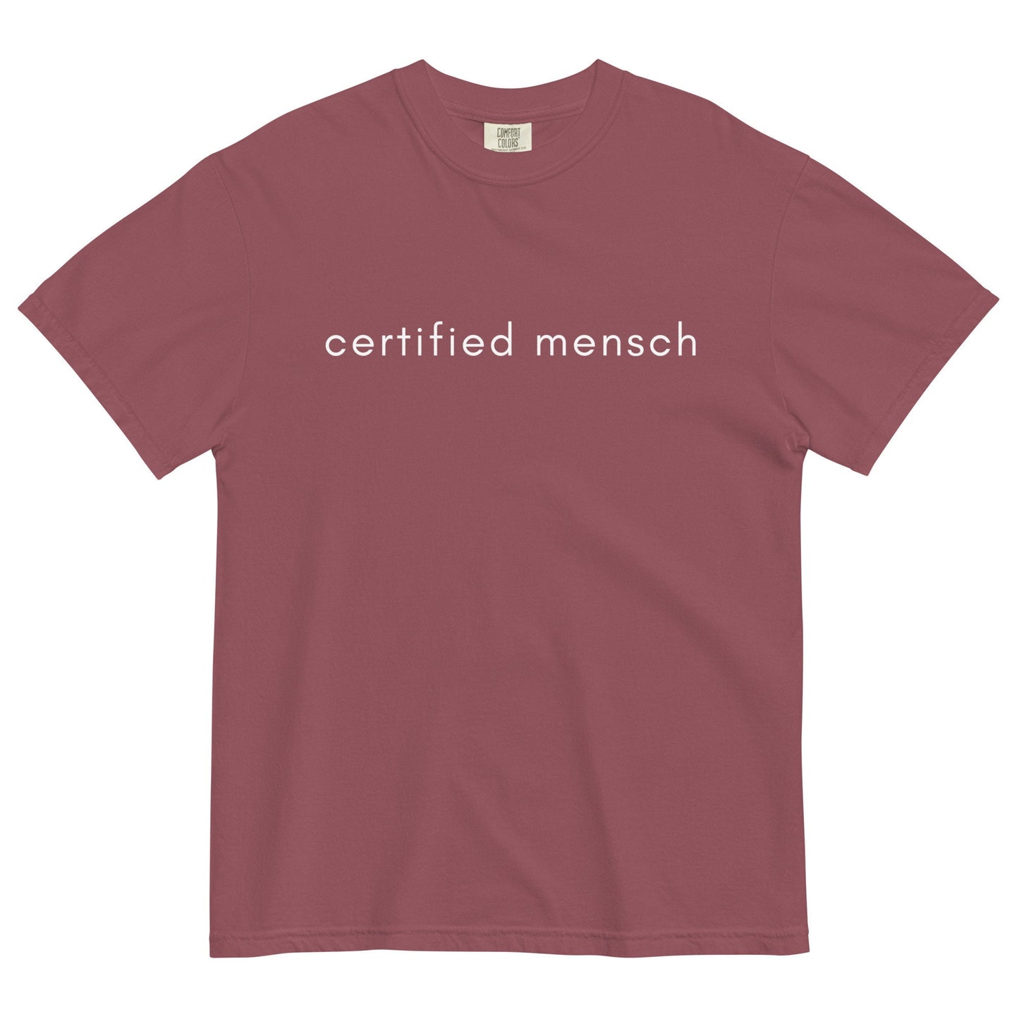 Mensch T Shirt - Funny Jewish Gift - GOATED - Minimalist Cotton Tee - Multiple Colors