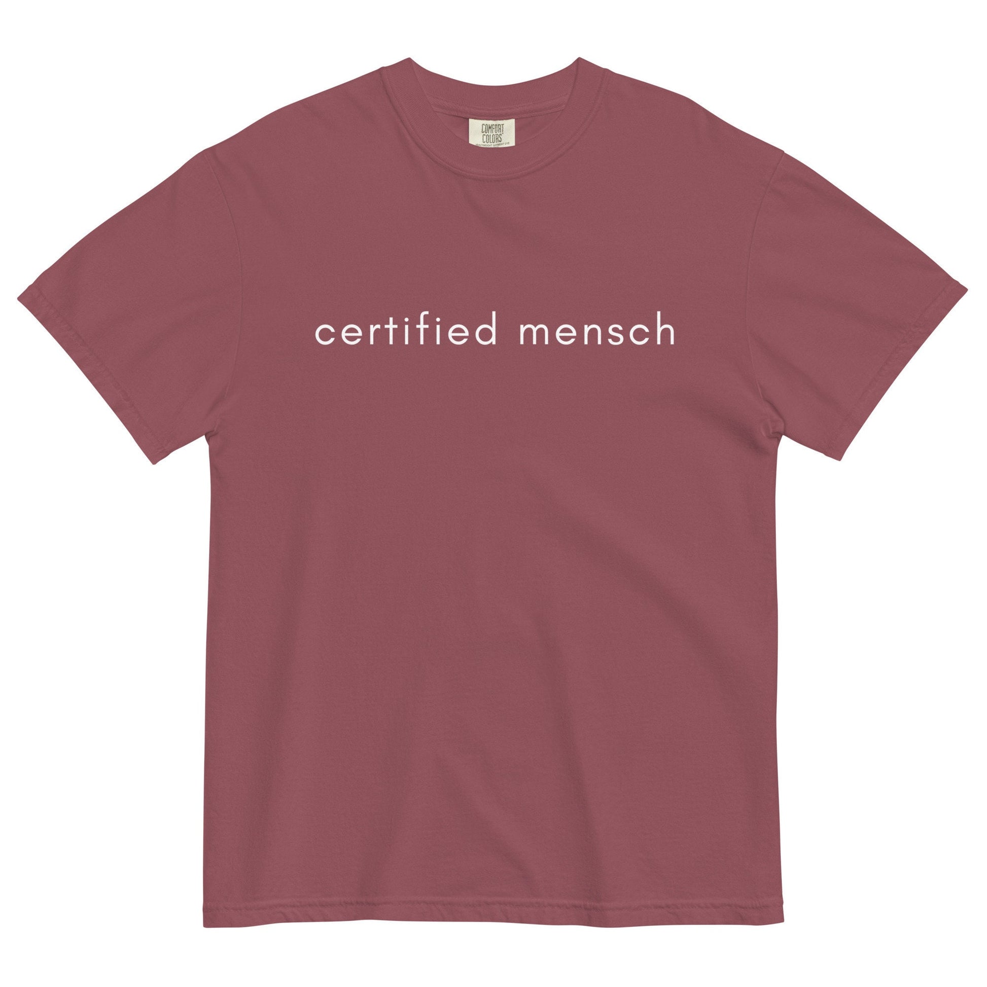 Mensch T Shirt - Funny Jewish Gift - GOATED - Minimalist Cotton Tee - Multiple Colors
