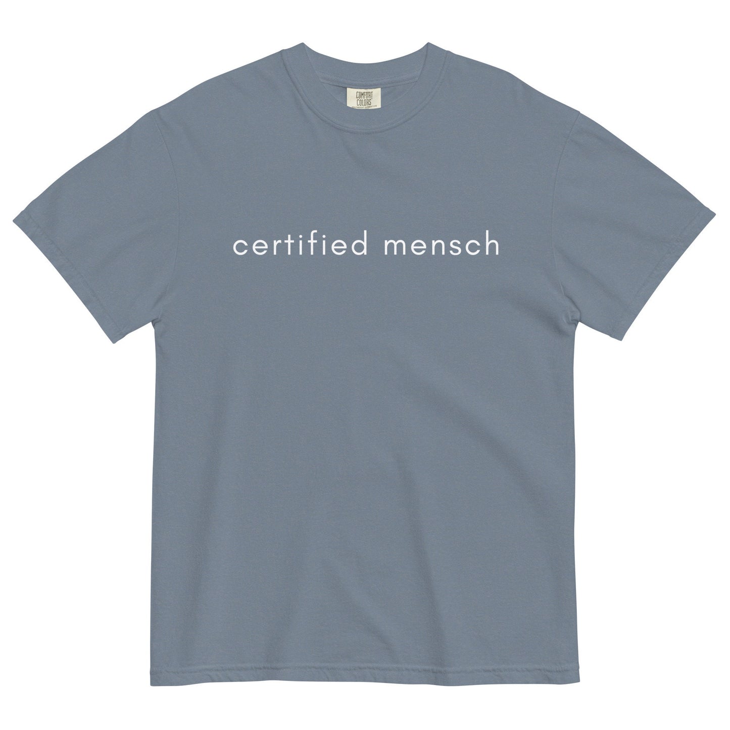 Mensch T Shirt - Funny Jewish Gift - GOATED - Minimalist Cotton Tee - Multiple Colors