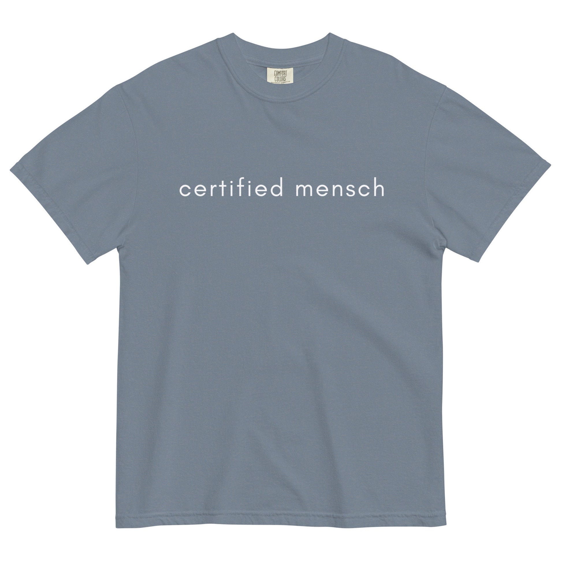 Mensch T Shirt - Funny Jewish Gift - GOATED - Minimalist Cotton Tee - Multiple Colors