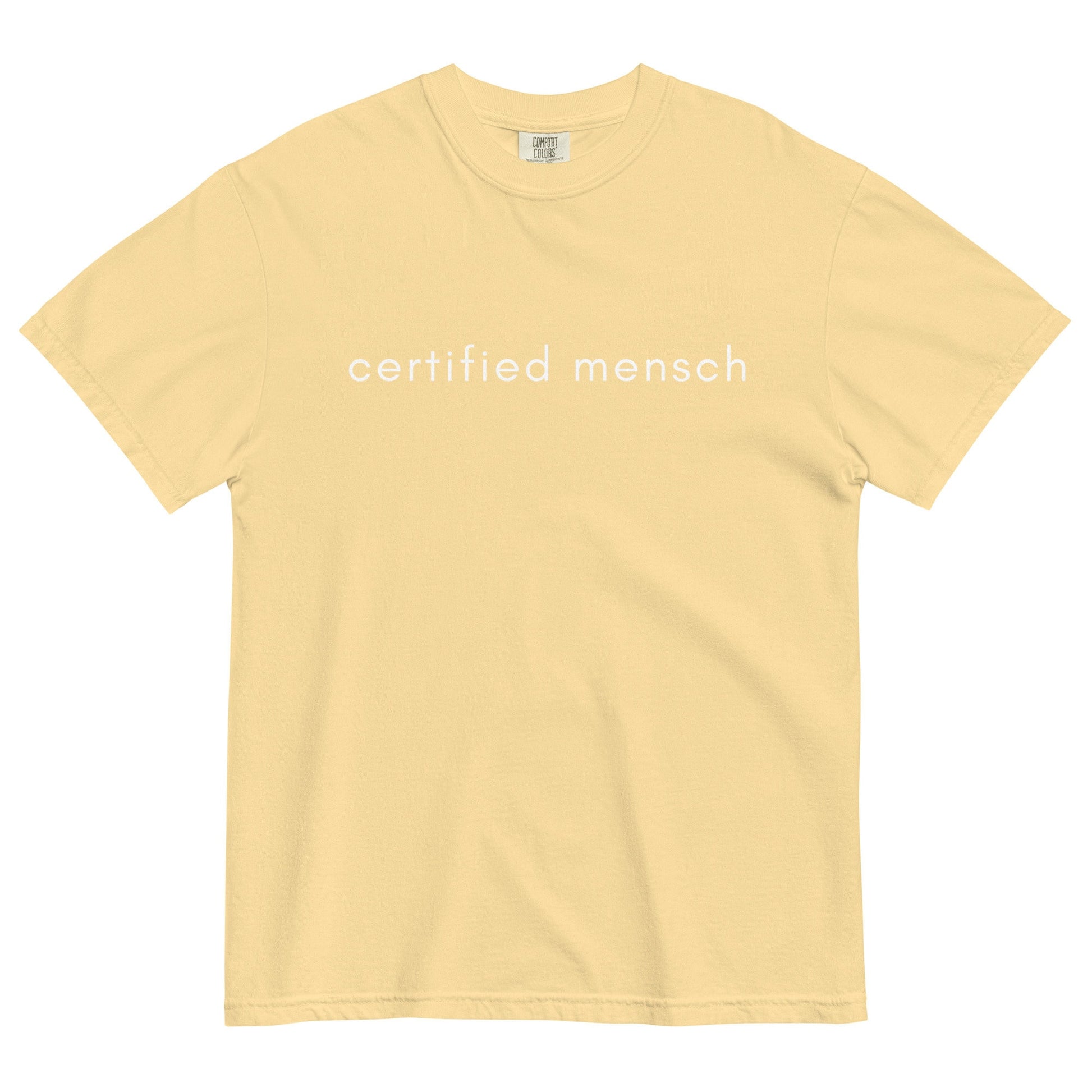 Mensch T Shirt - Funny Jewish Gift - GOATED - Minimalist Cotton Tee - Multiple Colors