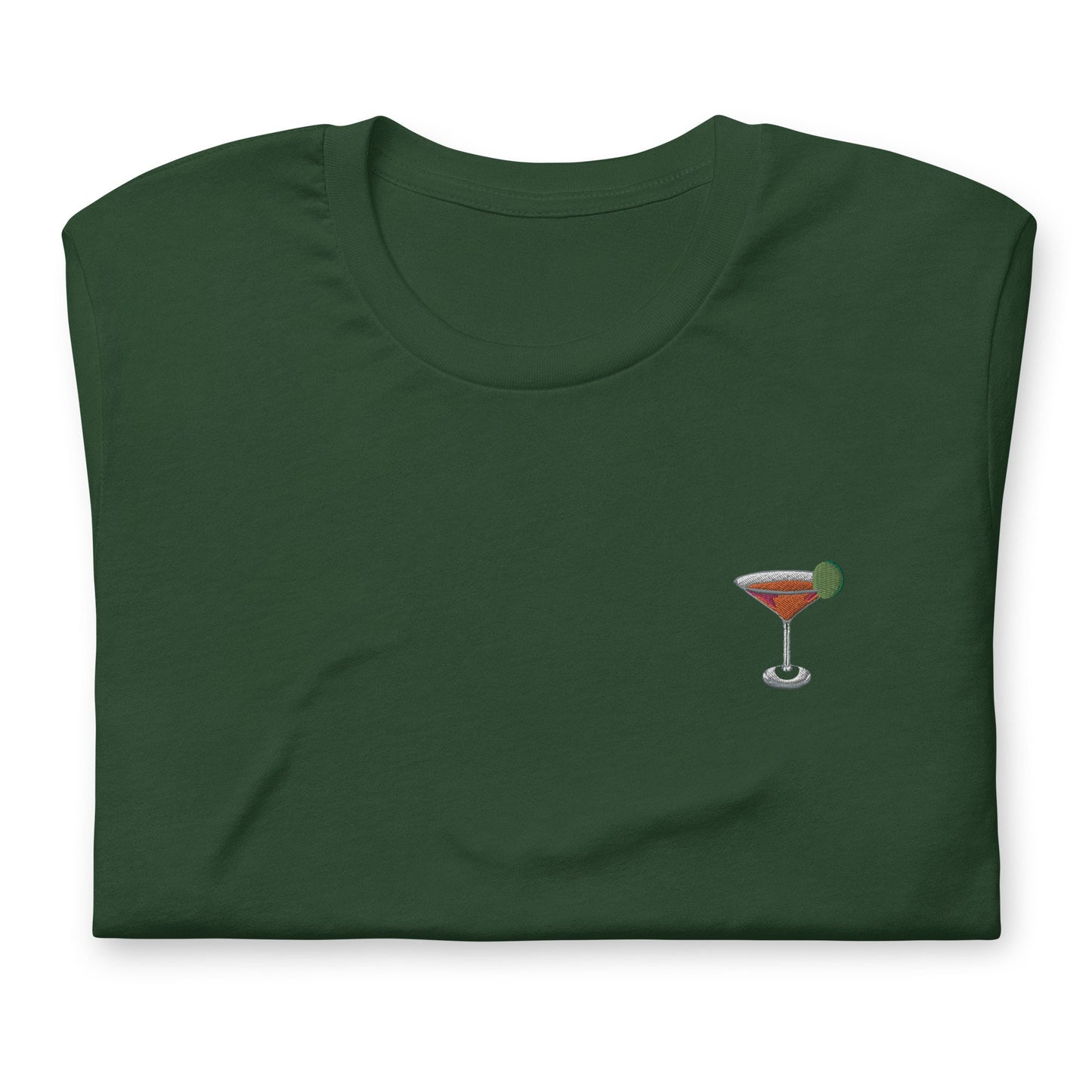 Cosmo T Shirt - Gift for Cosmopolitan Cocktail Lovers - Minimalist Embroidered Shirt - Multiple Colours