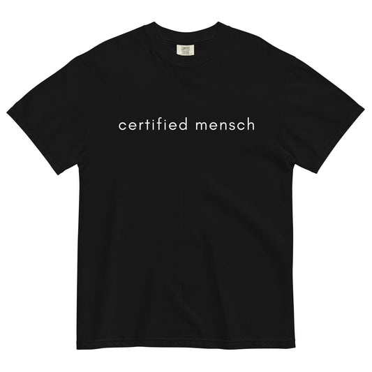 Mensch T Shirt - Funny Jewish Gift - GOATED - Minimalist Cotton Tee - Multiple Colors